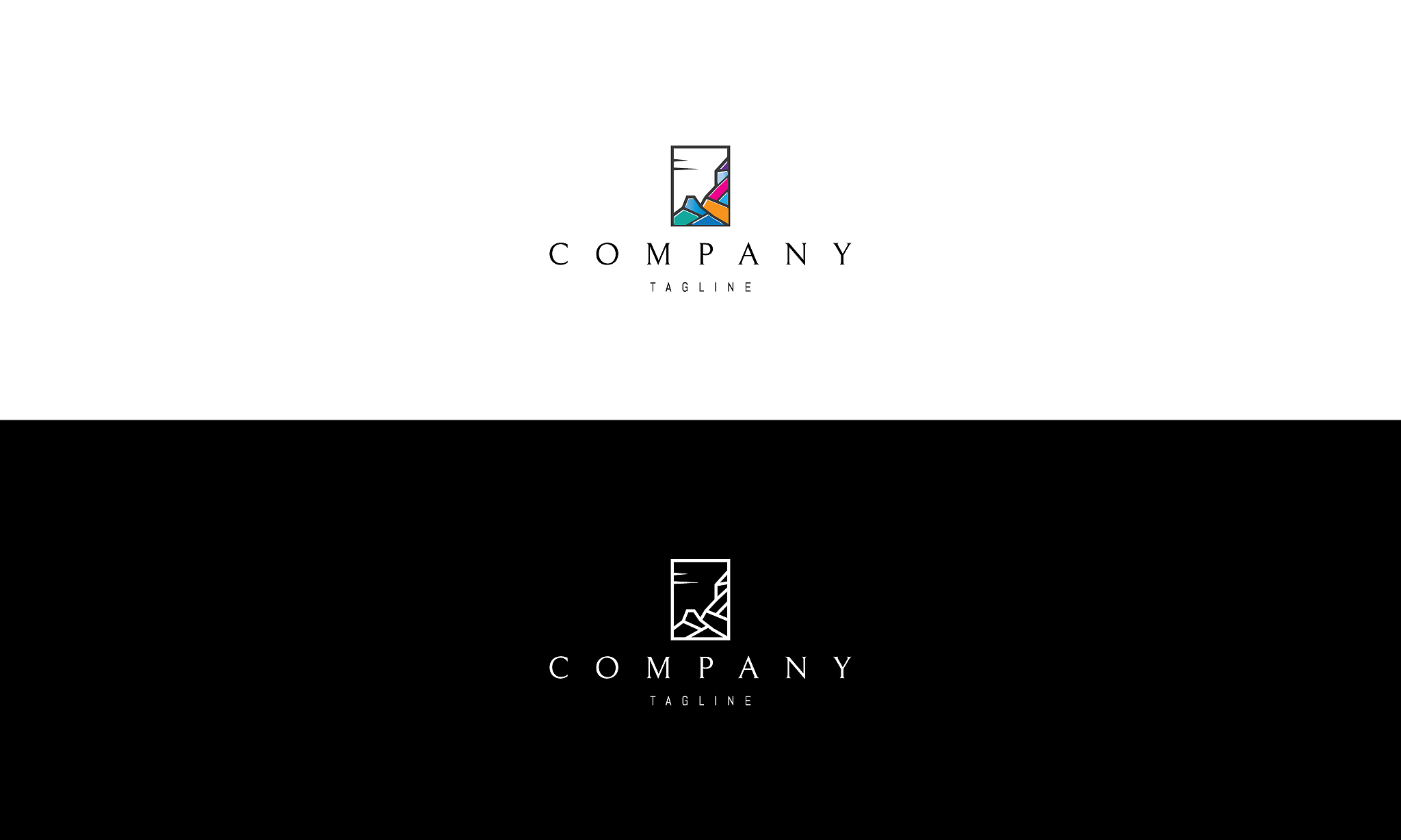 vector logo on which the abstract image of the mountains in the 