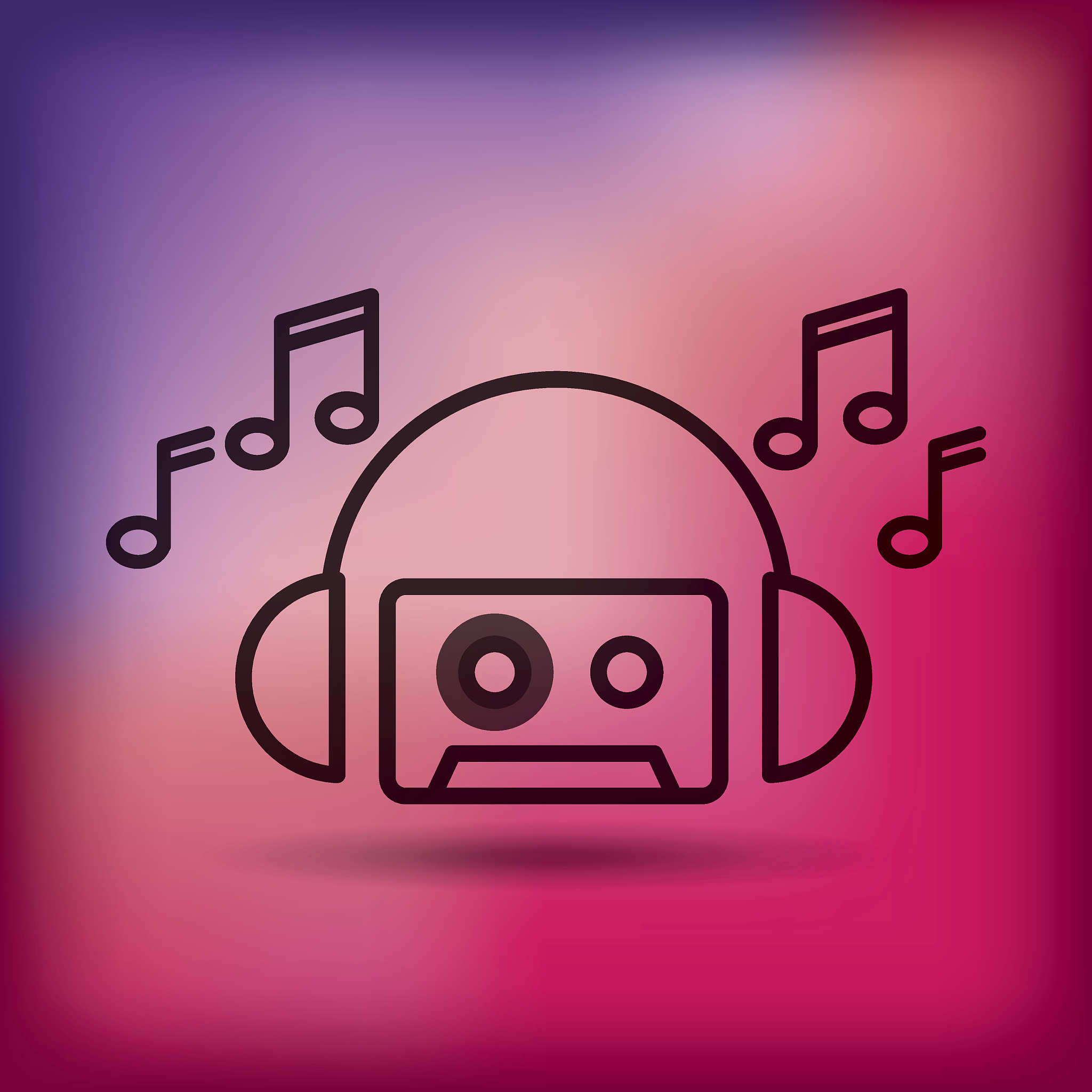 music entertainment line icon