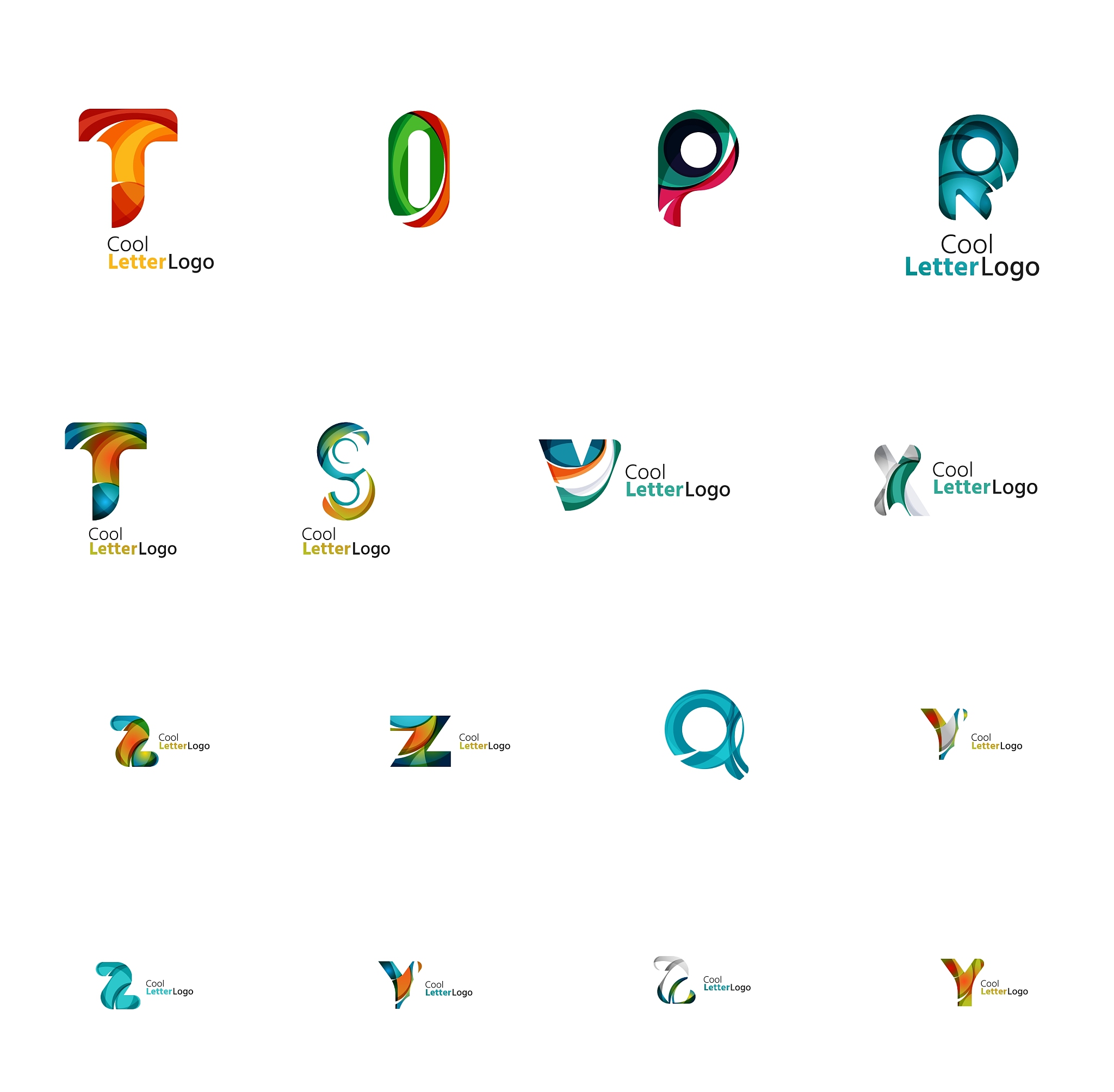 set of universal company logo ideas business icon