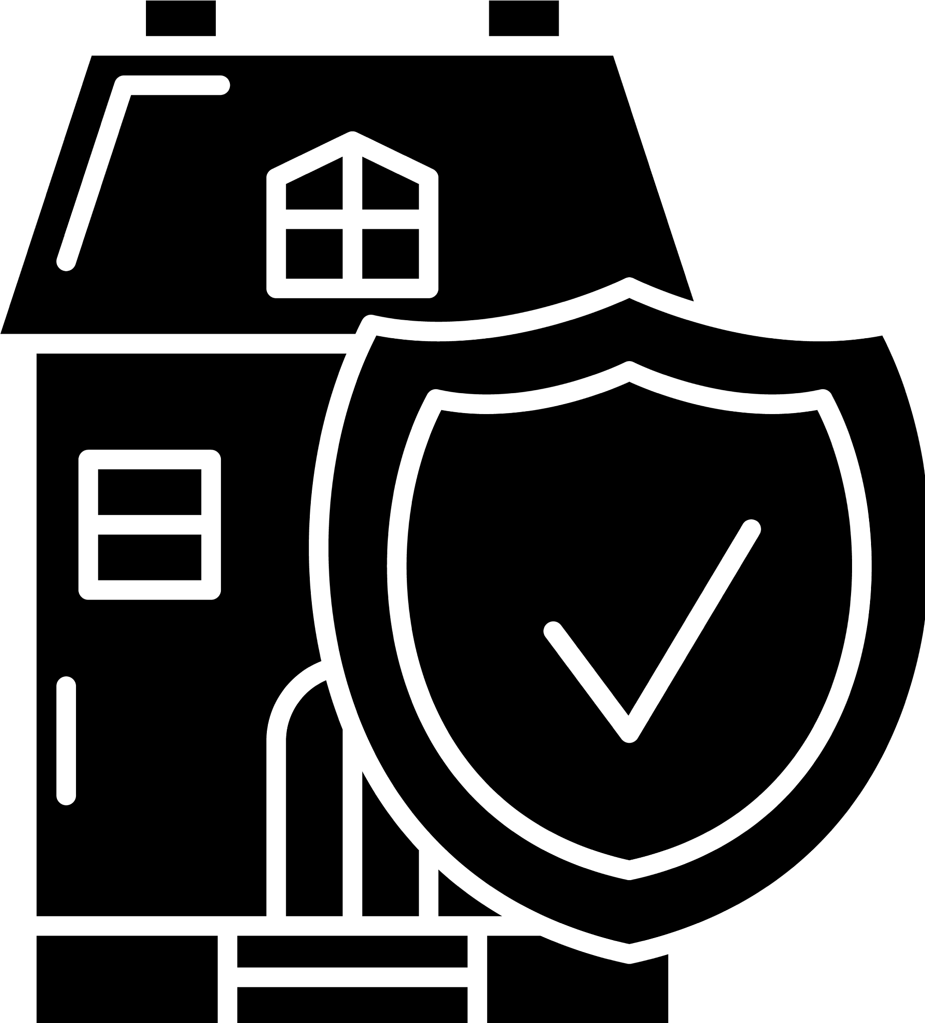 real estate insurance black icon sign on