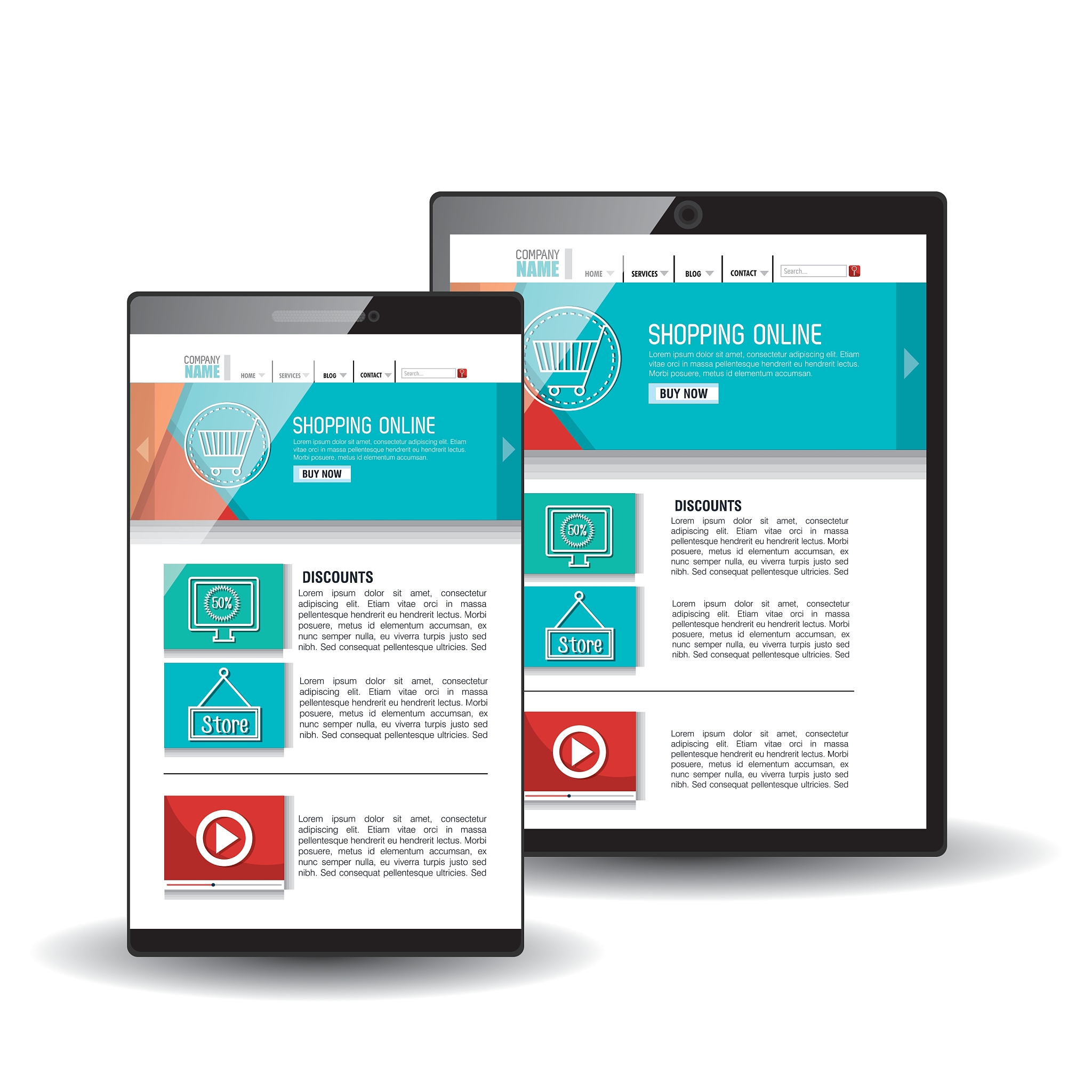 website template in electronic devices