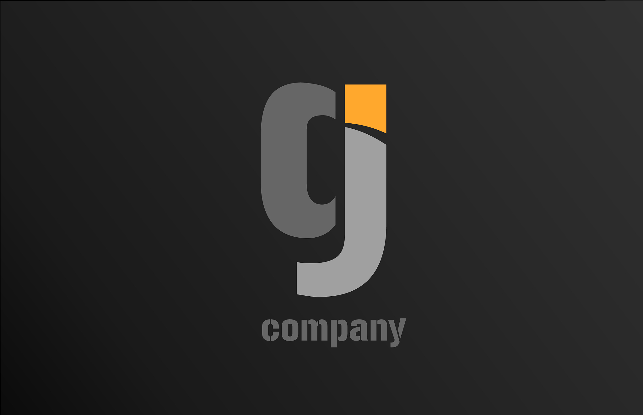 yellow grey letter g alphabet logo design icon
