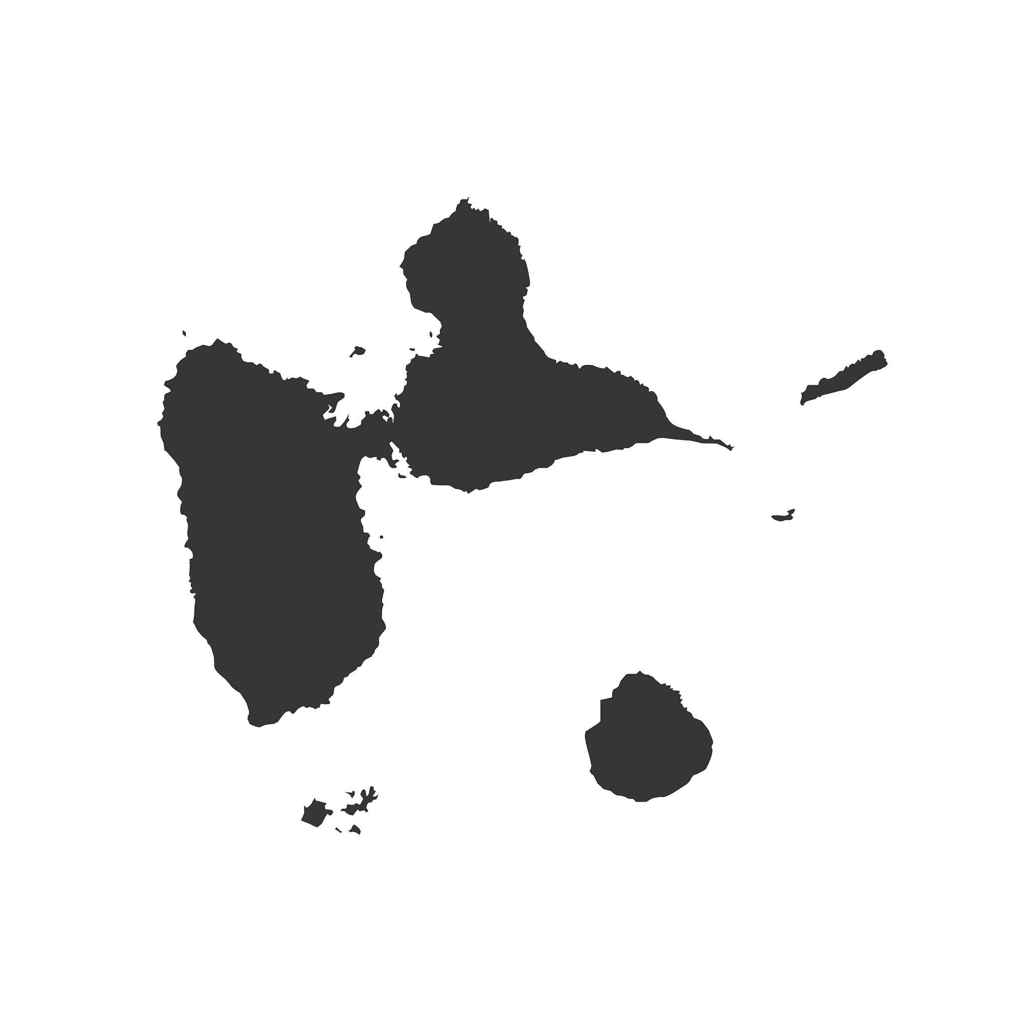 guadeloupe map silhouette