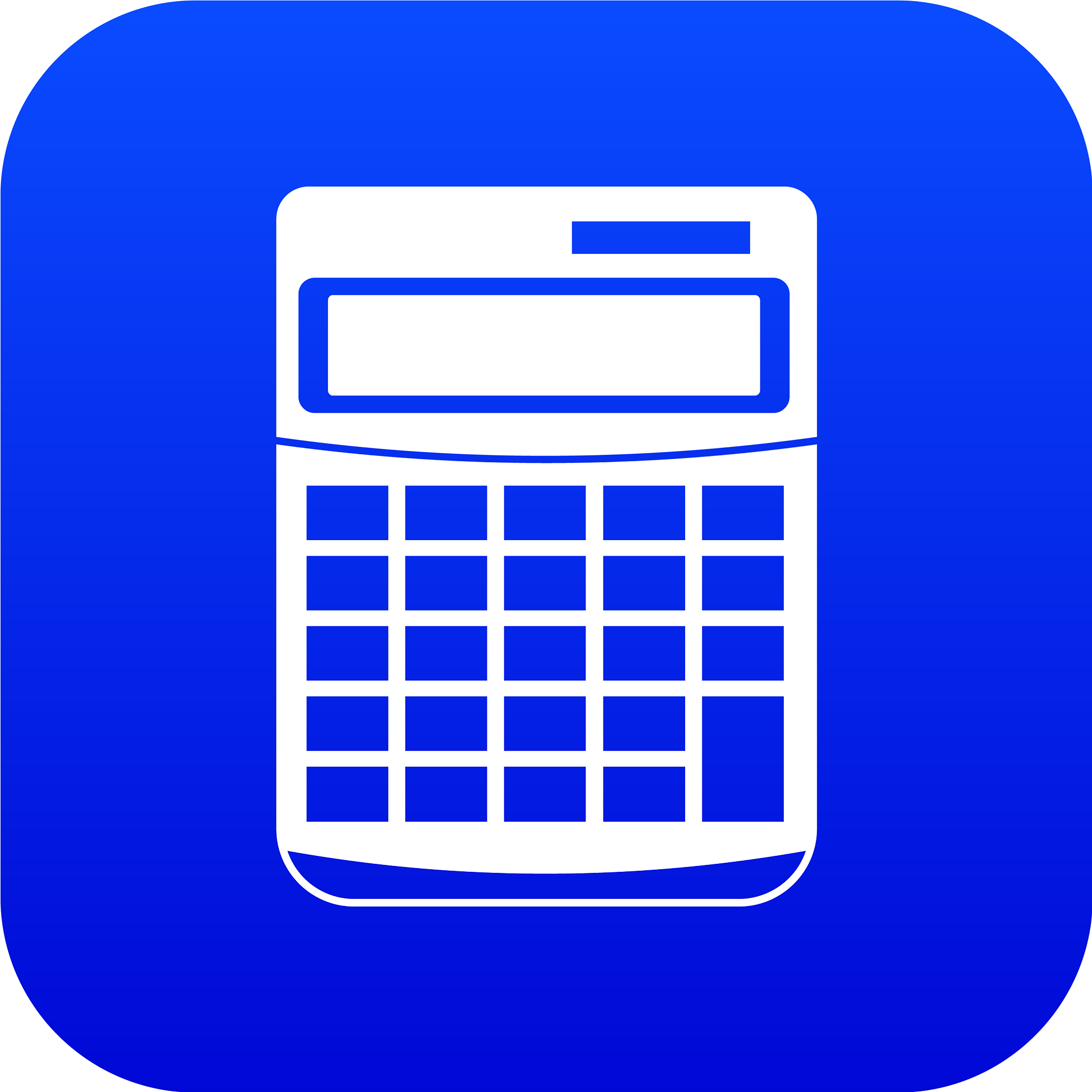 calculator icon digital blue