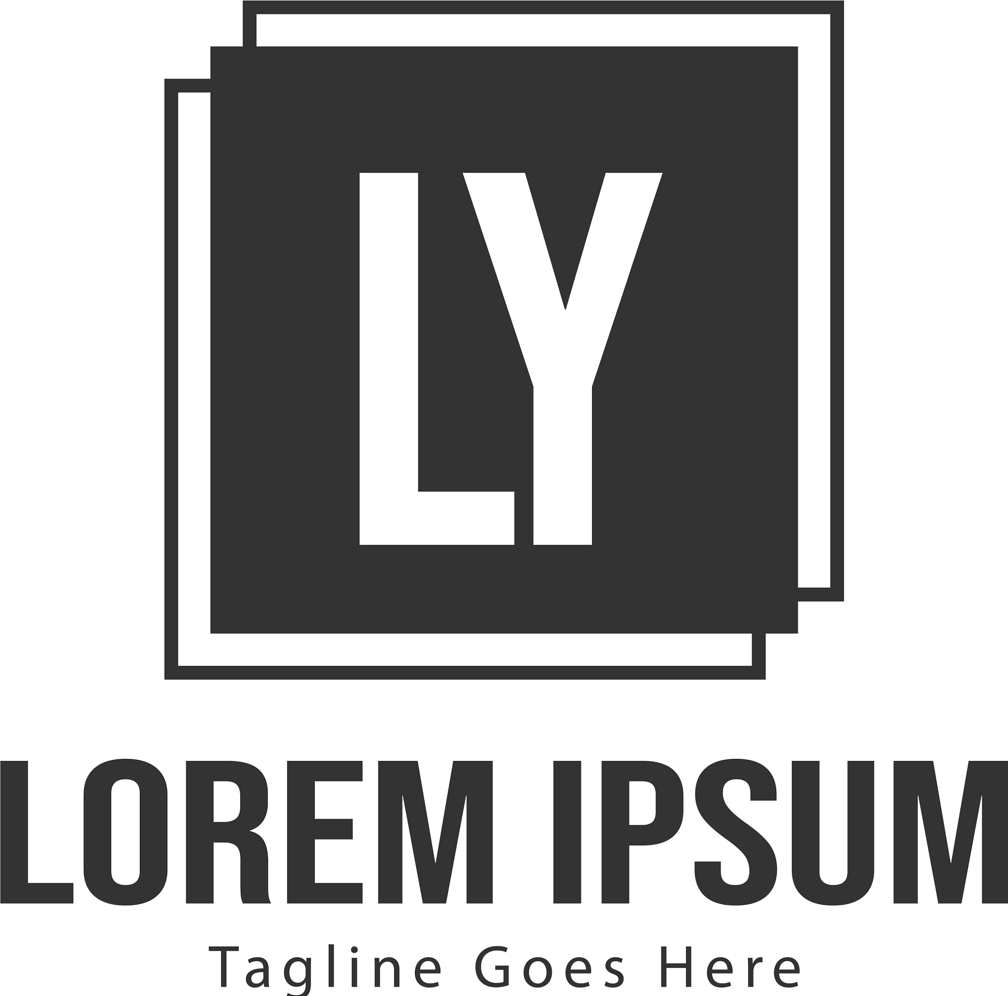 initial ly logo template with modern frame