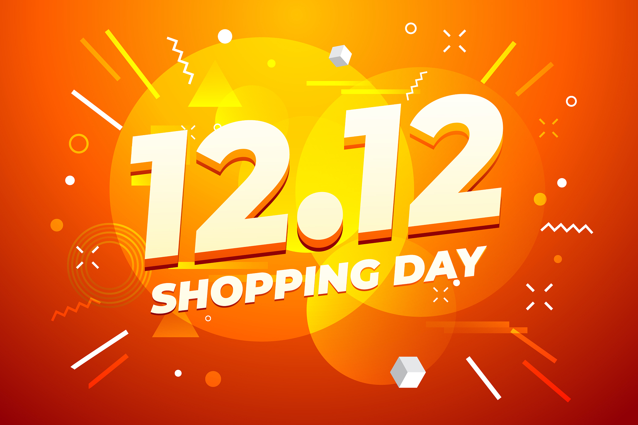 1212 shopping day sale poster or flyer design