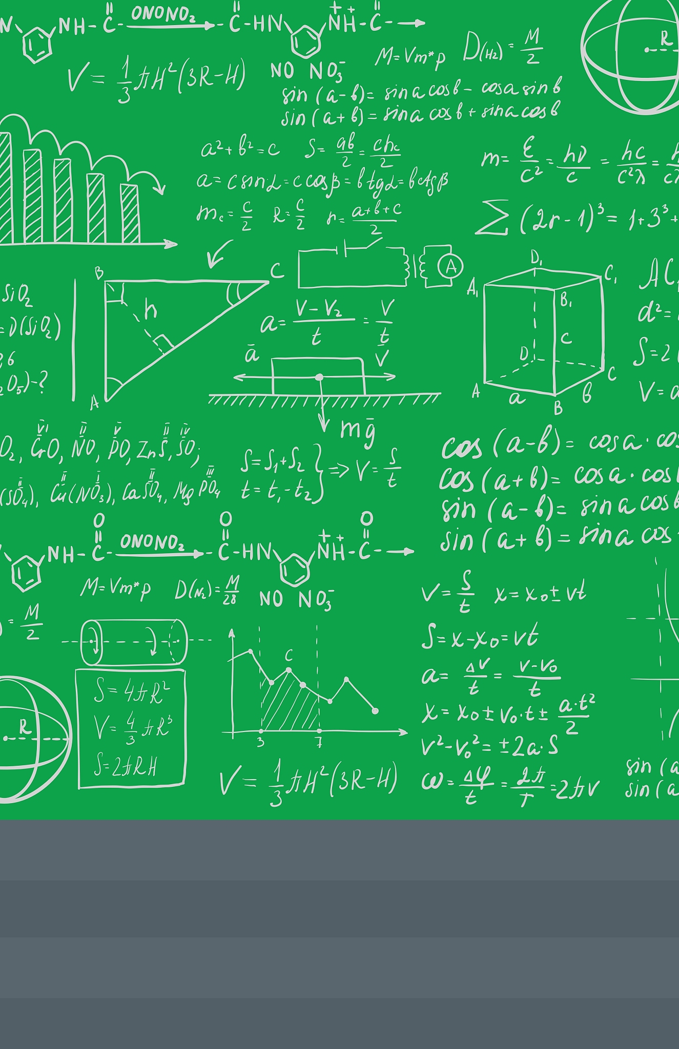 background of white blackboard with mathematical