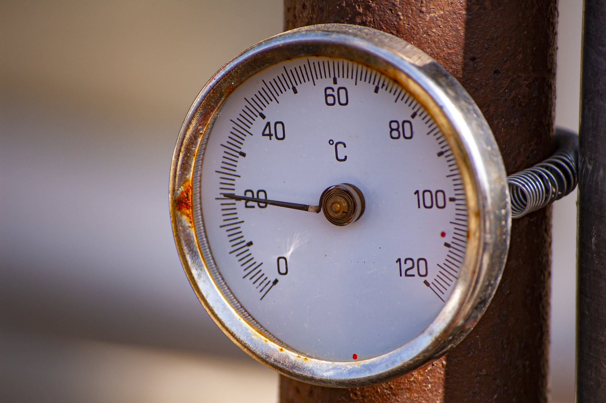 close-up of pressure gauge