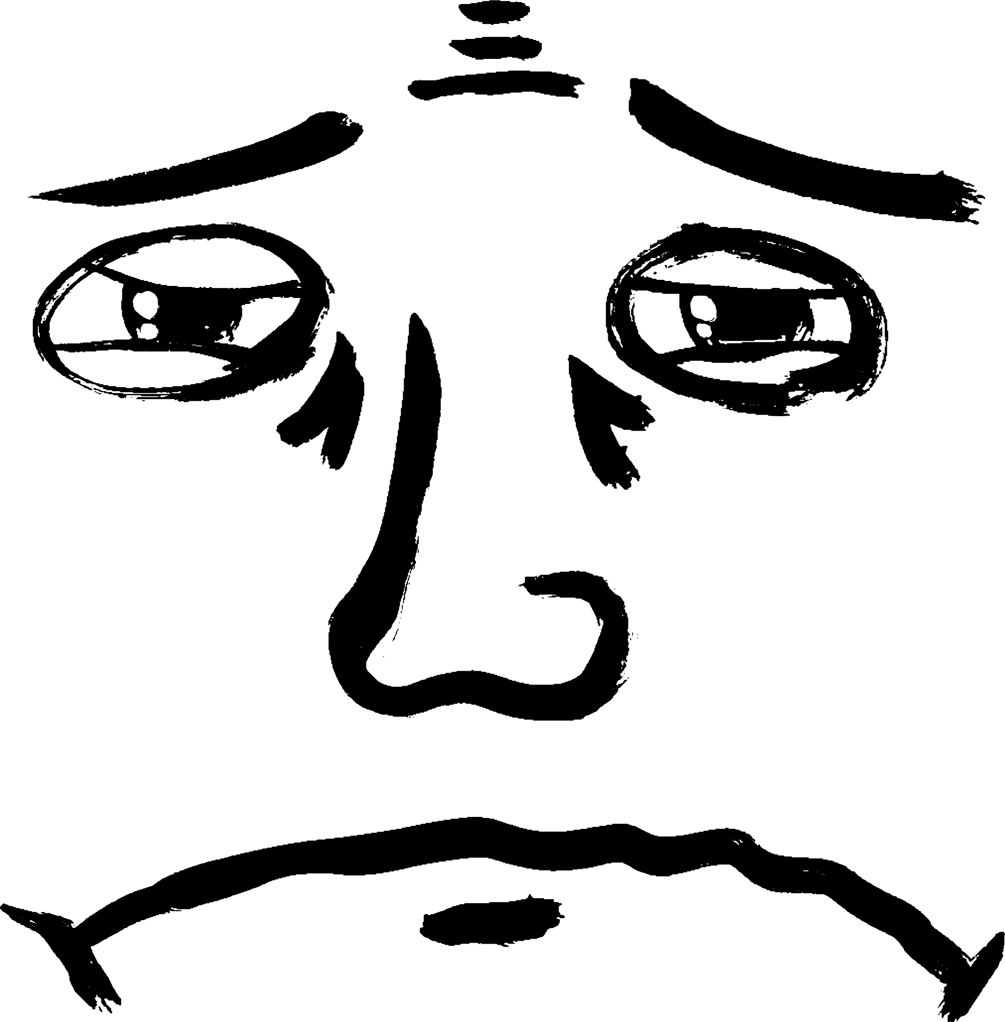 line icon with sad emotion crying unhappy face