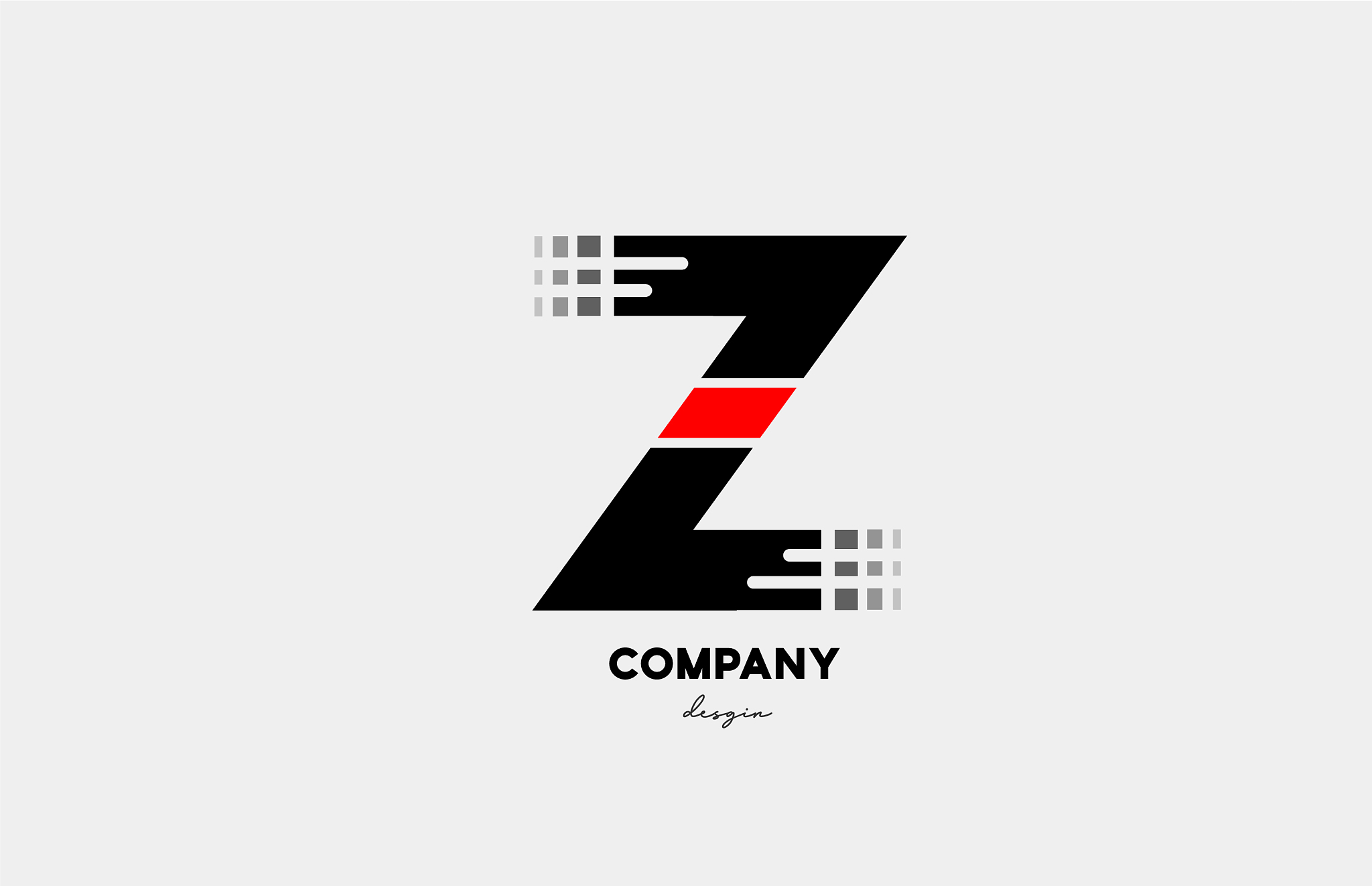 black red z alphabet letter logo icon design for
