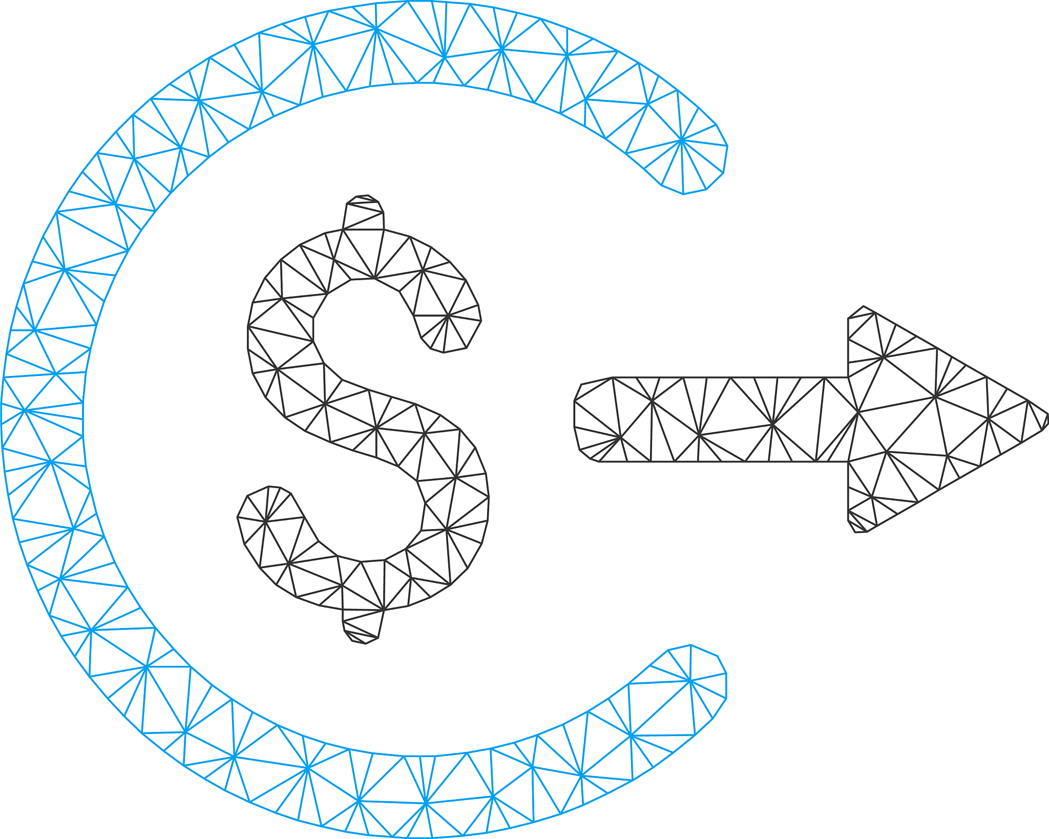 cash out polygonal frame mesh