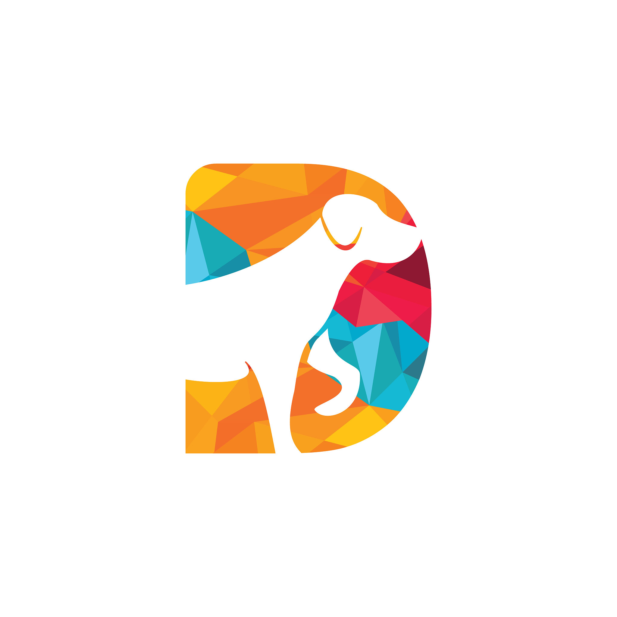 letter d and dog head vector logo design.