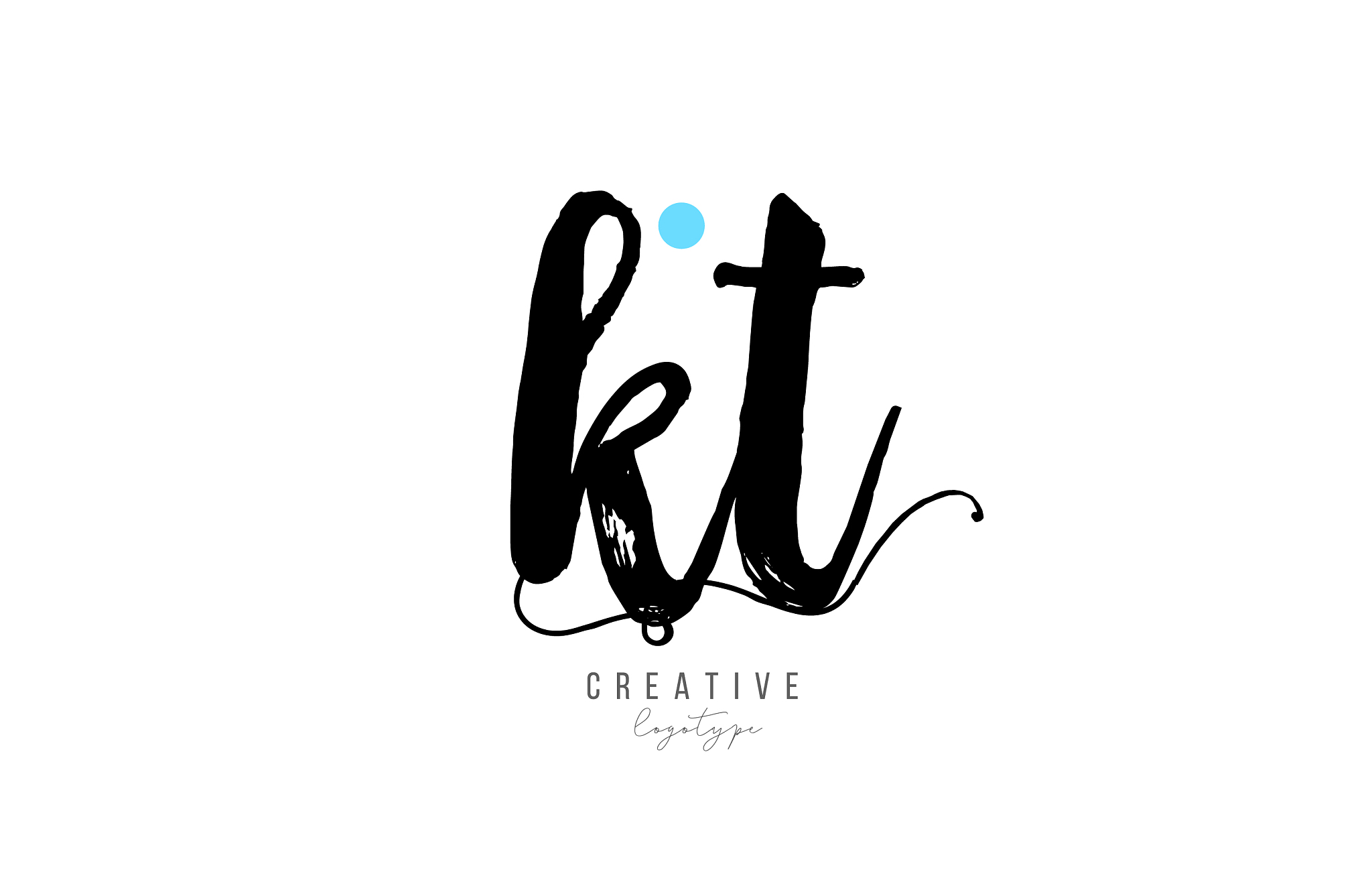 kt k t vintage letter alphabet combination logo