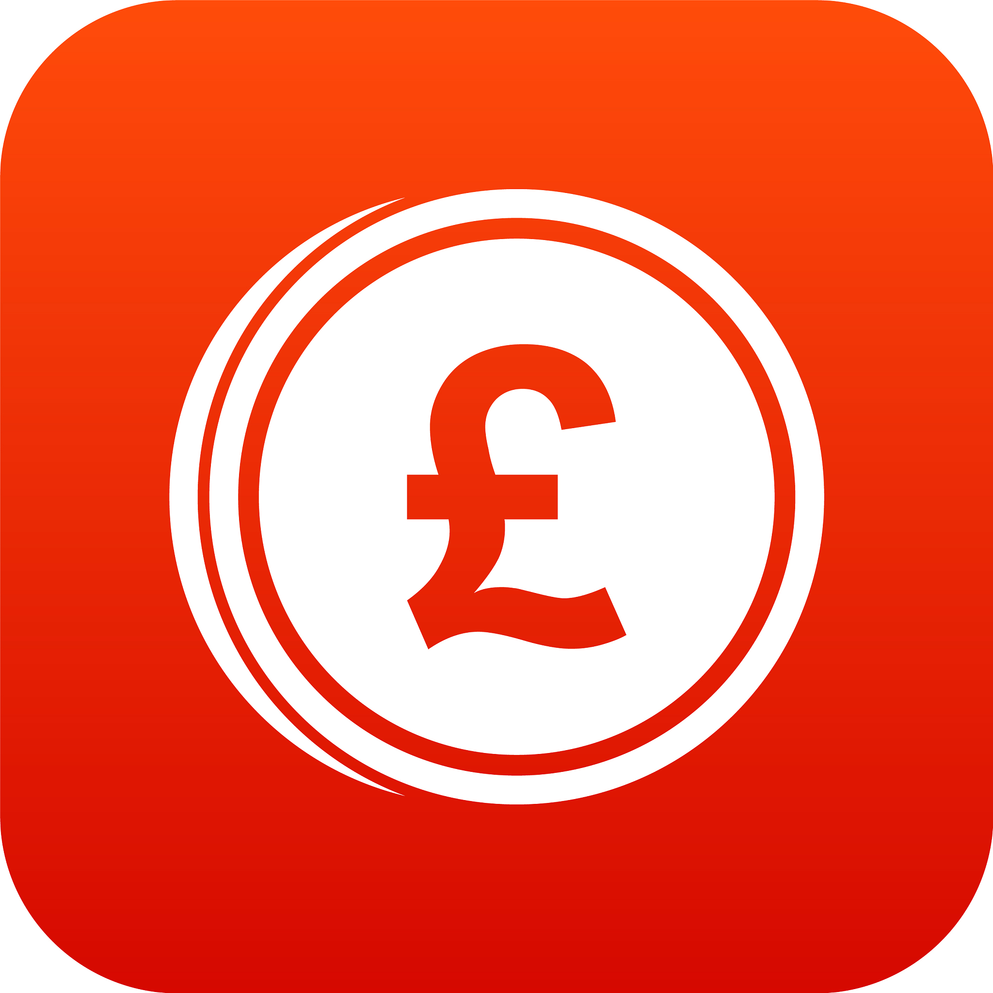coins of pound icon digital red