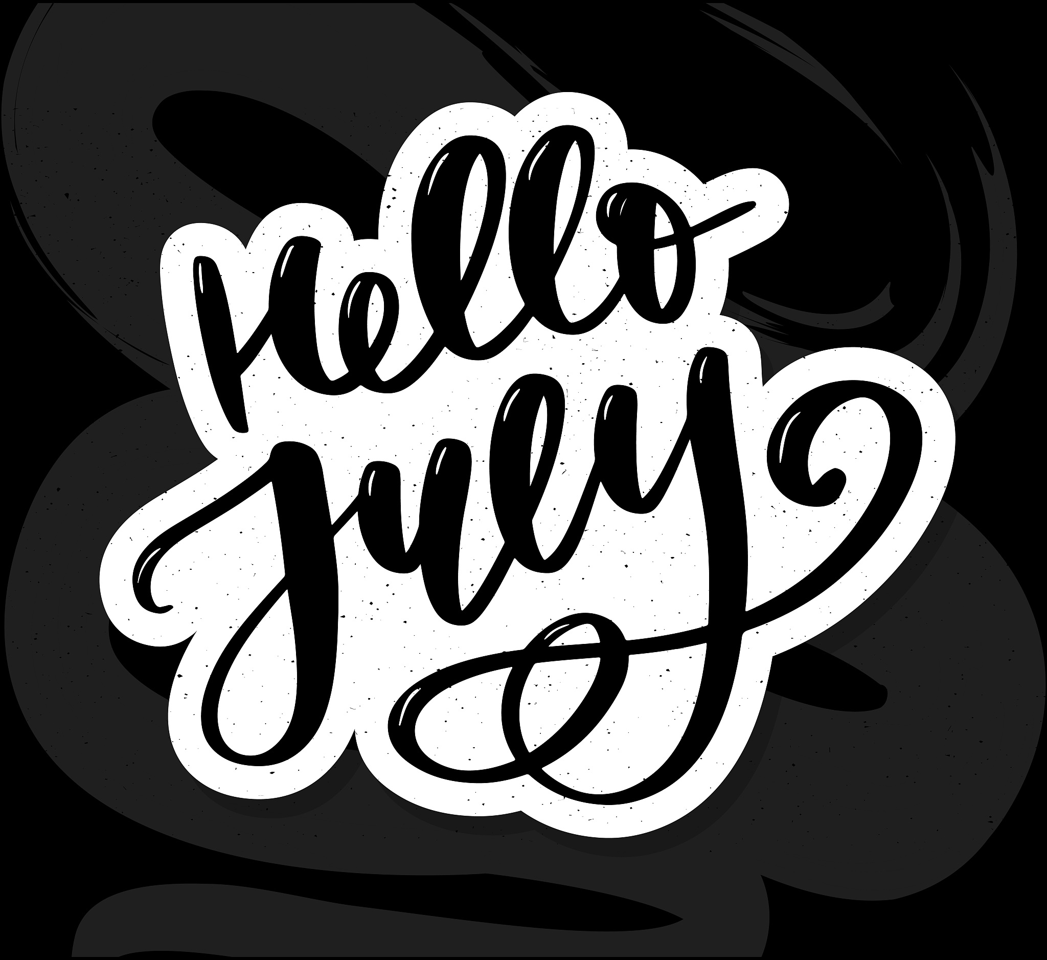 hello july lettering print. summer minimalistic illustration. is