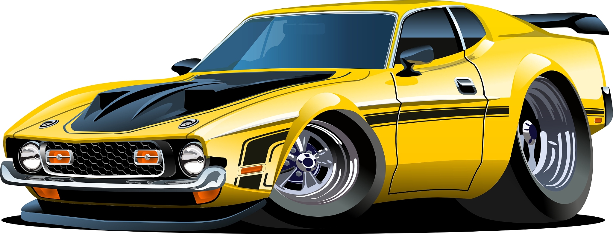 cartoon retro car