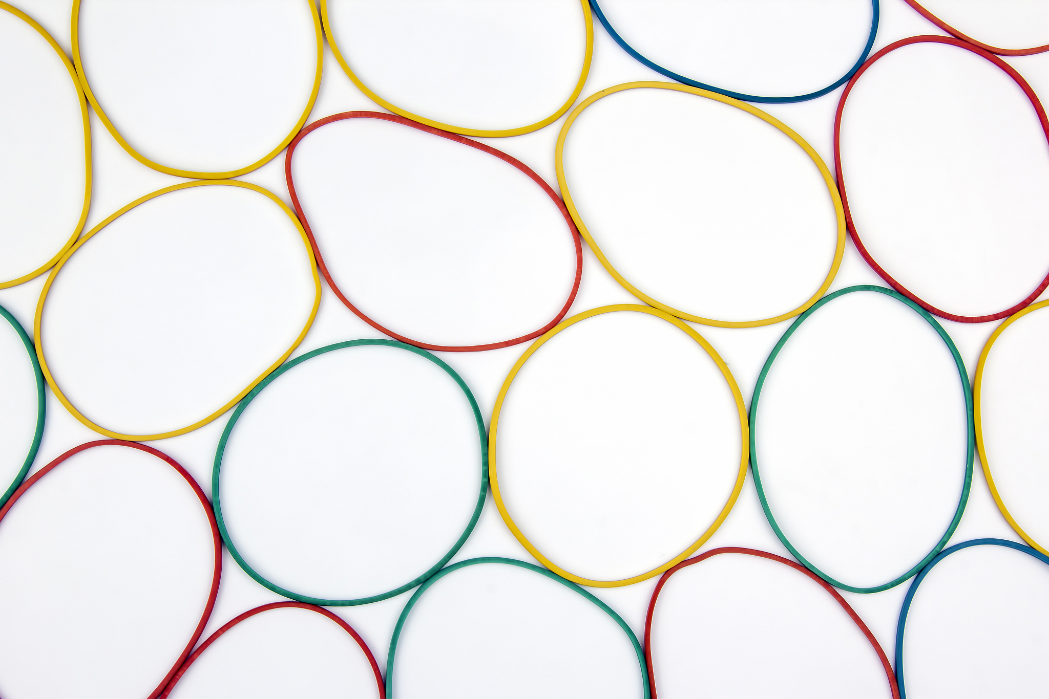 colored elastic rubber for banknotes on a white background. offi