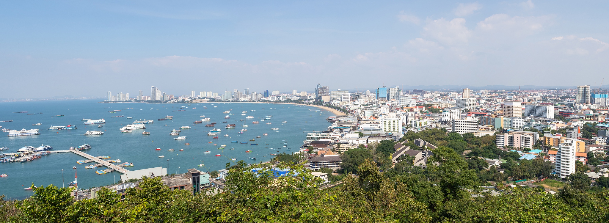 panorama cityscape image of pattaya city.