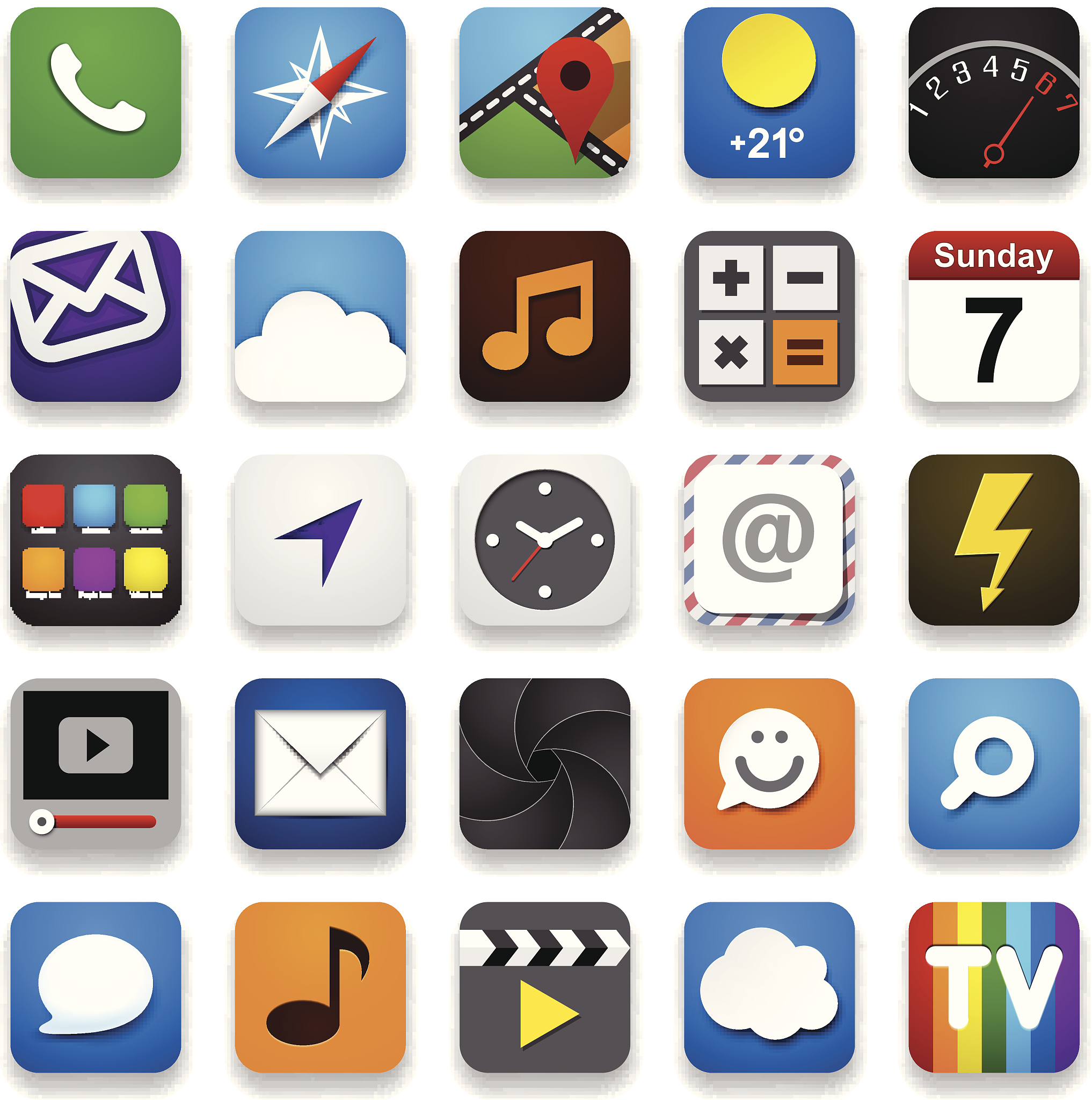 set of app icons.