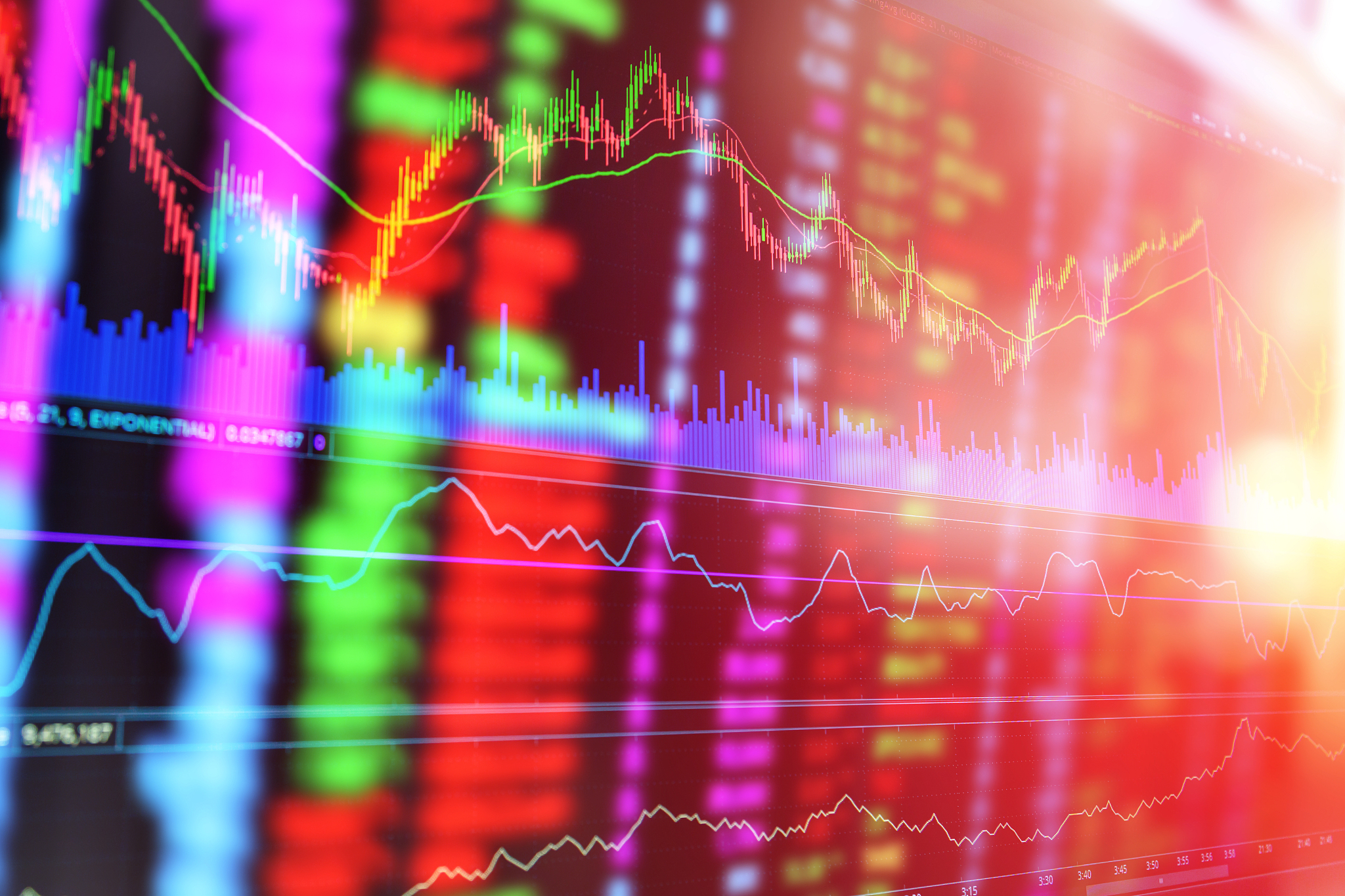 financial stock market graph chart of stock market investment tr