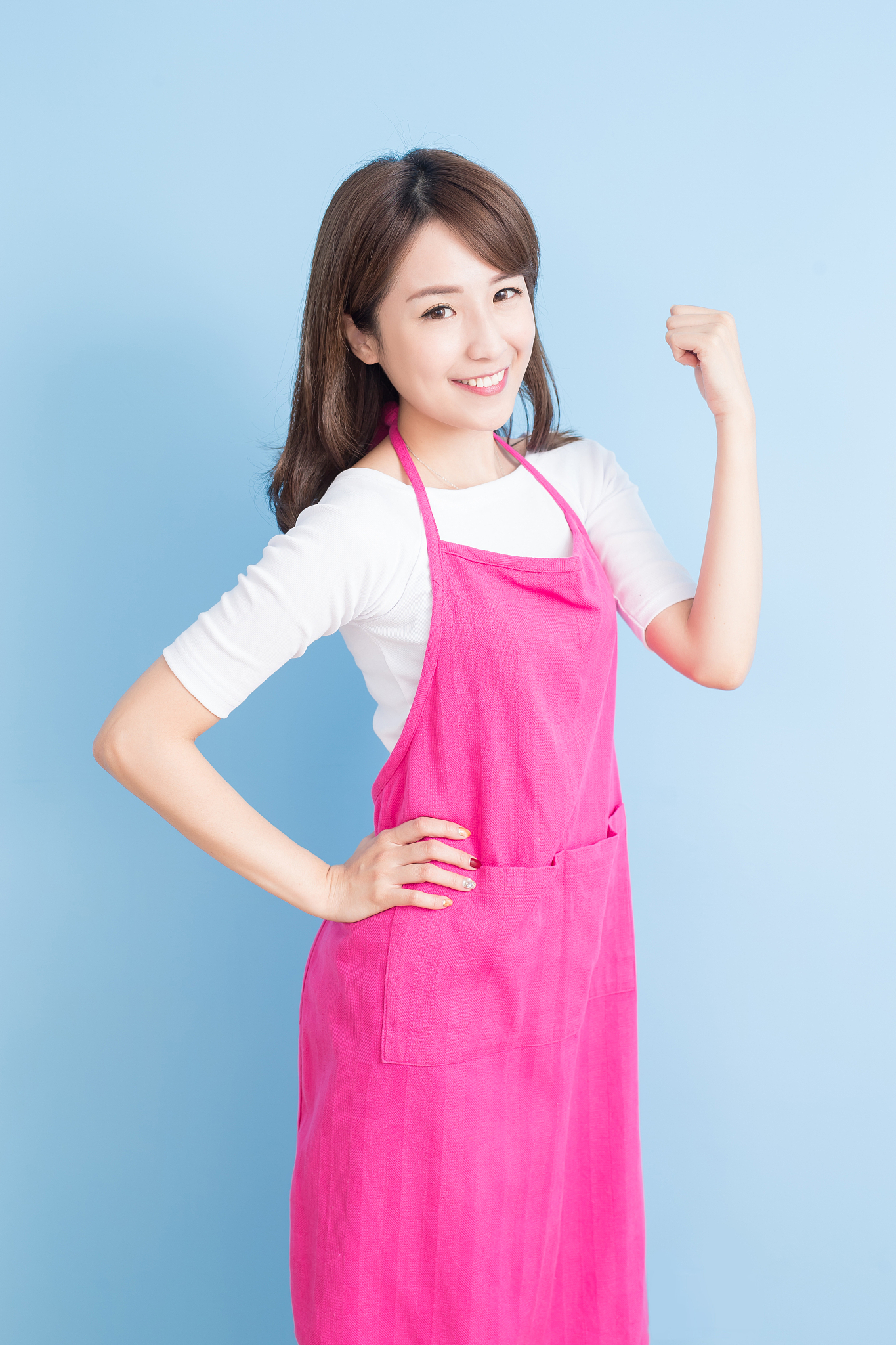 housewife smile and feel excited