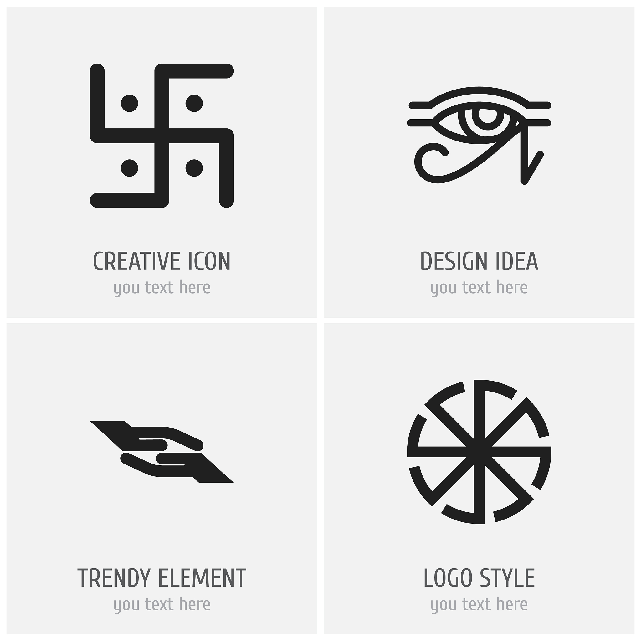 set of 4 editable religion icons includes symbols