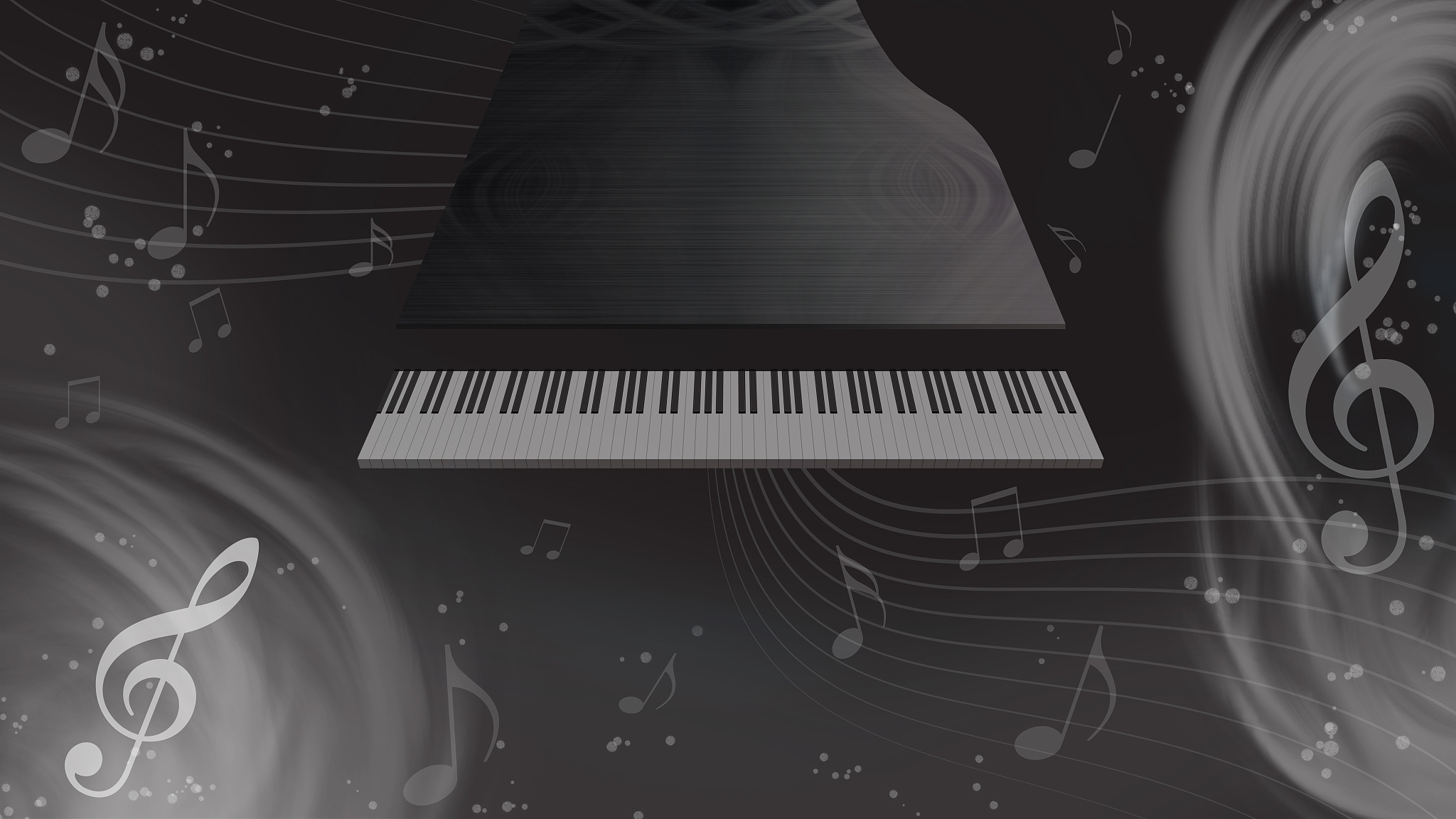 image of music  grand piano and musical notes