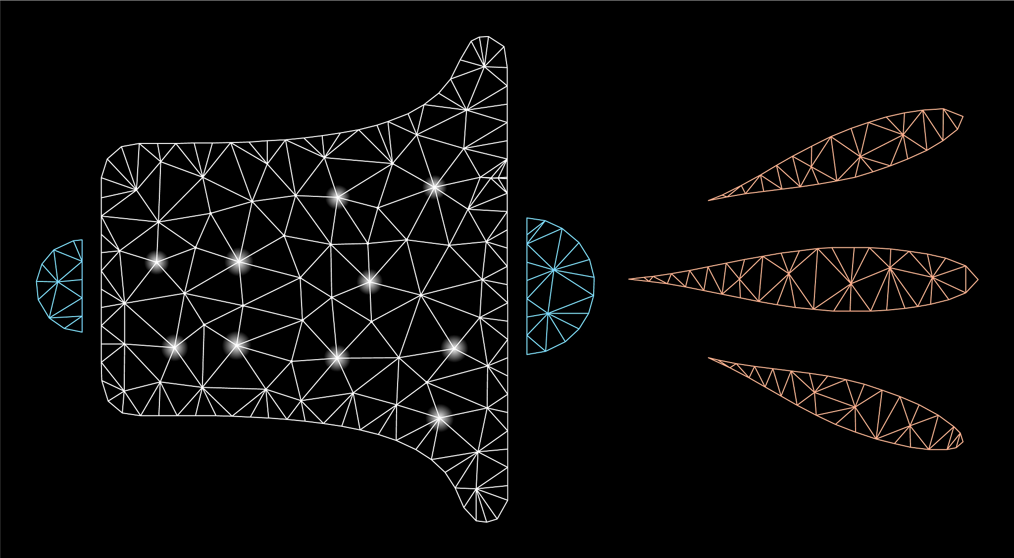 bright mesh network sound speaker with flare spots