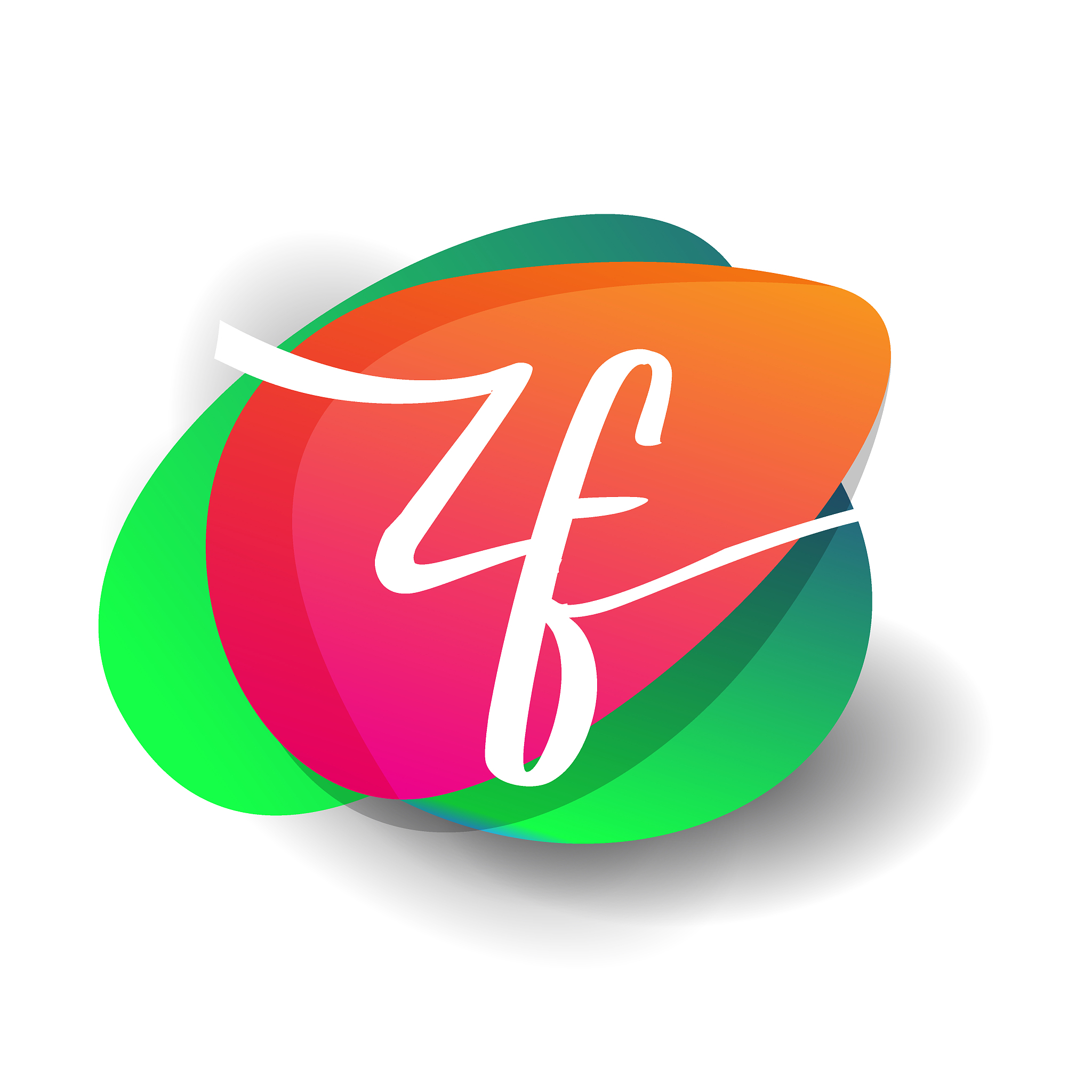 icon button with colorful splash and alphabet