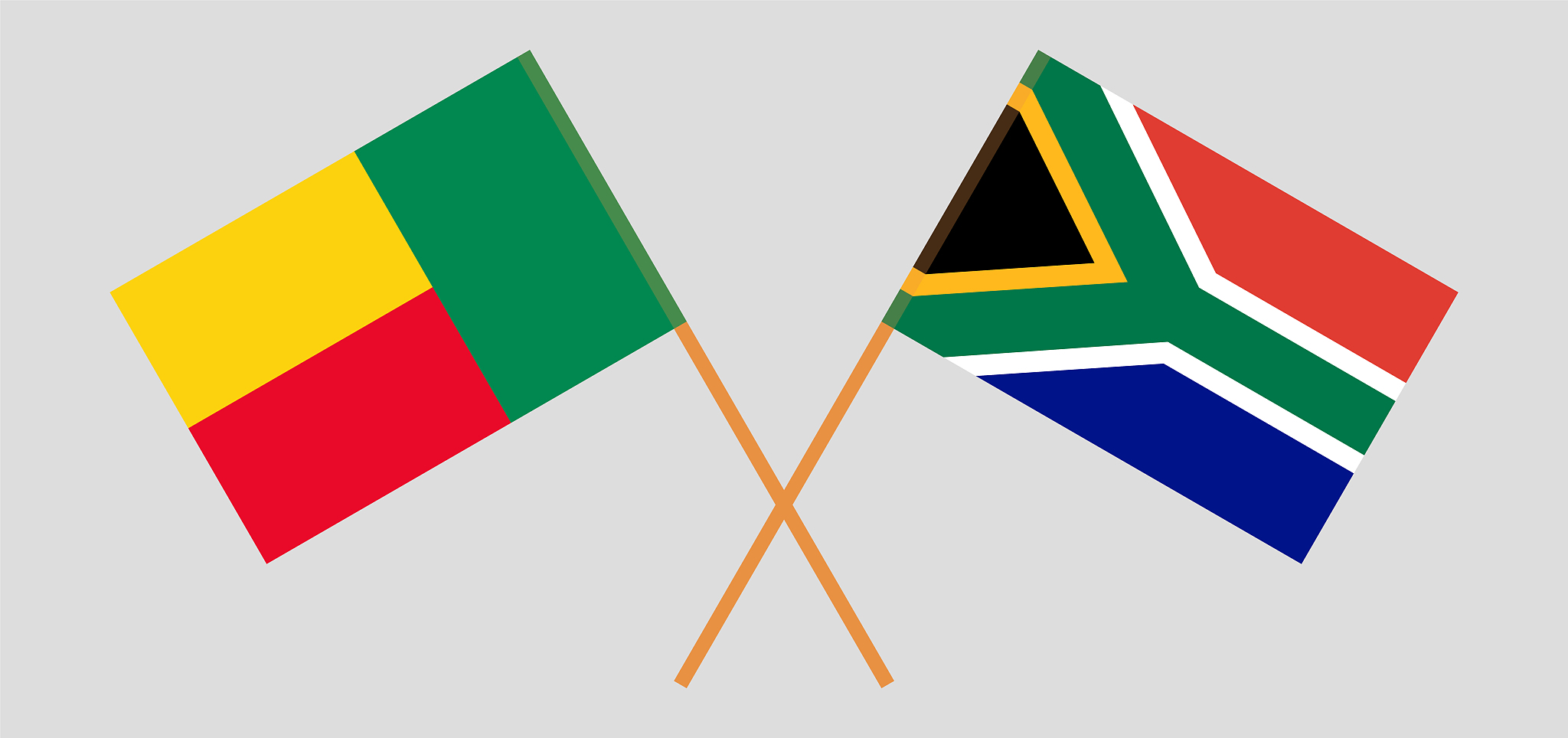 crossed flags of benin and the rsa