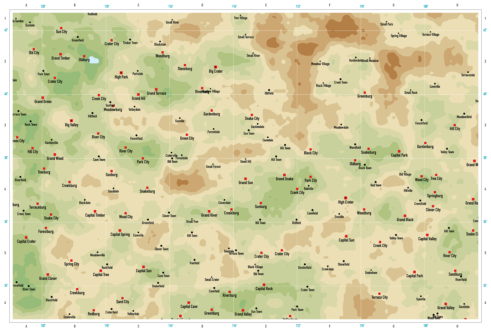 natural color generic topographic map 281