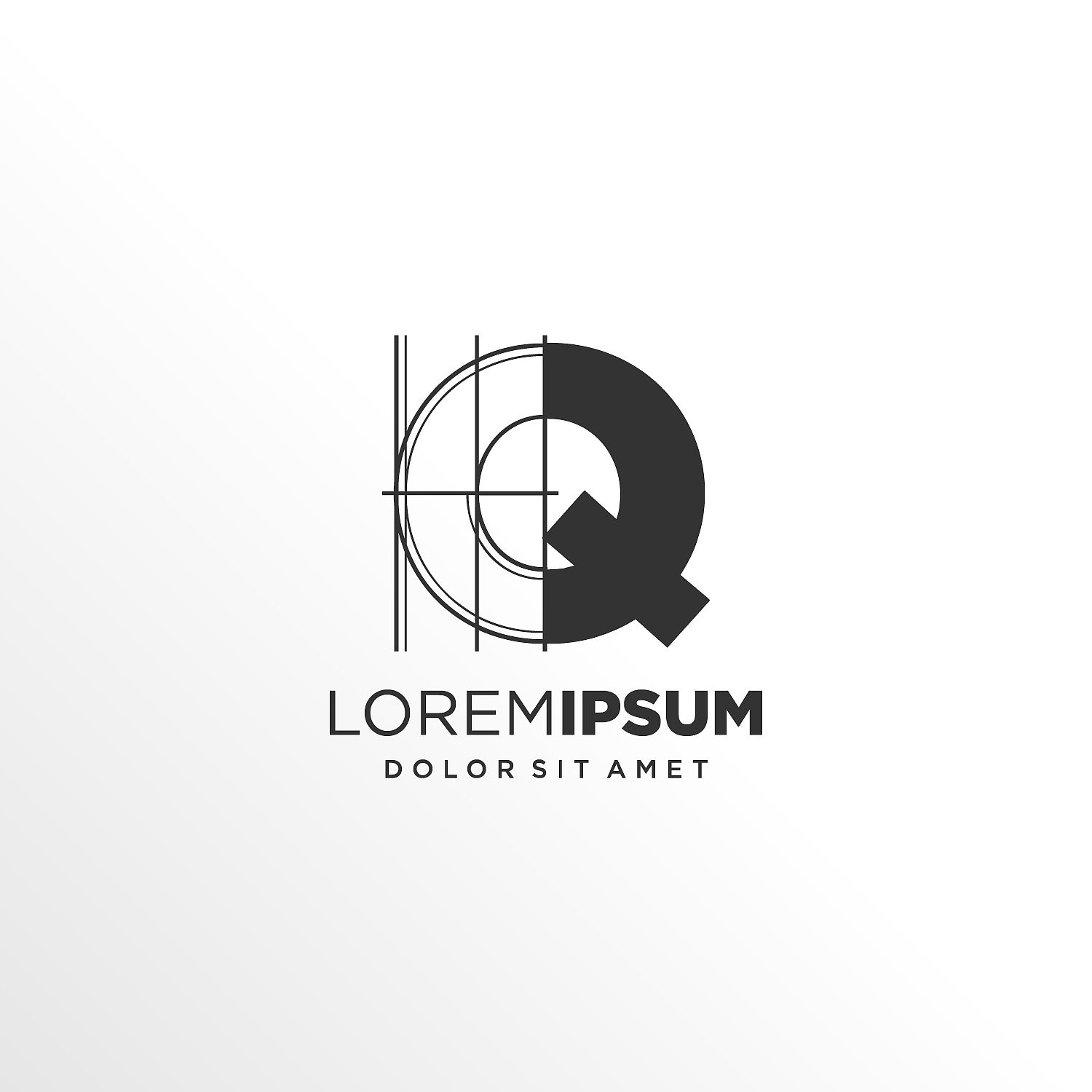 letter q logo design with architecture element