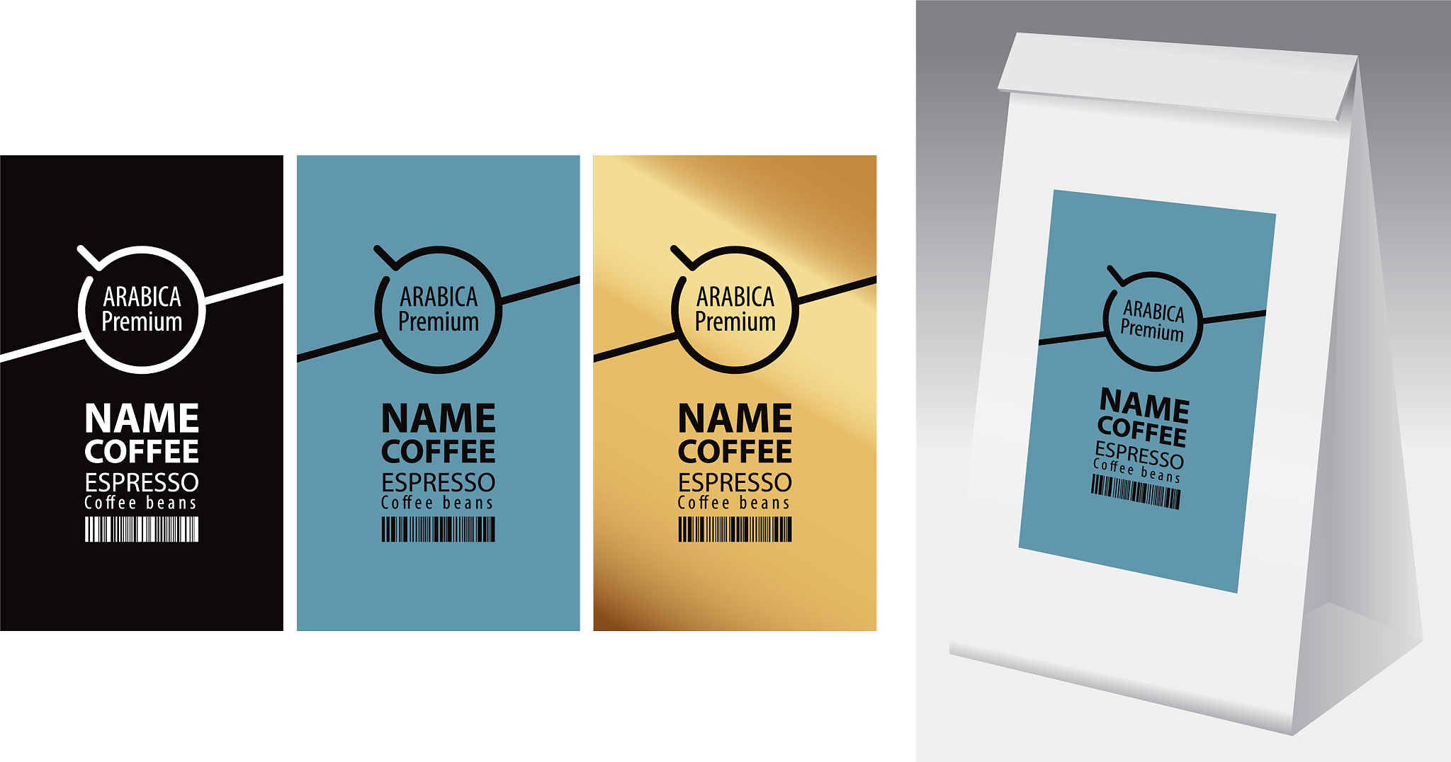 labels and paper packaging for coffee beans