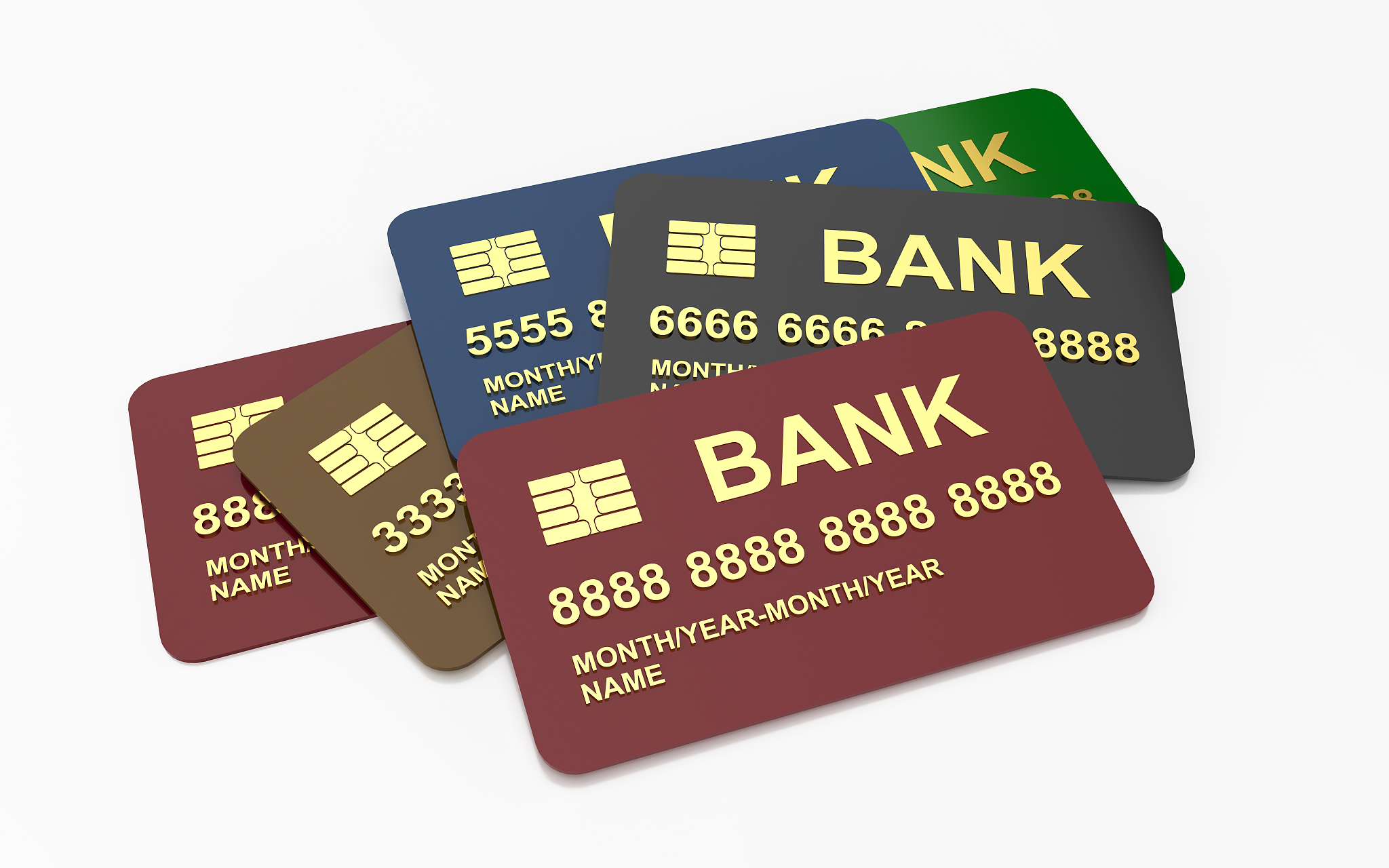 credit card-3d rendering