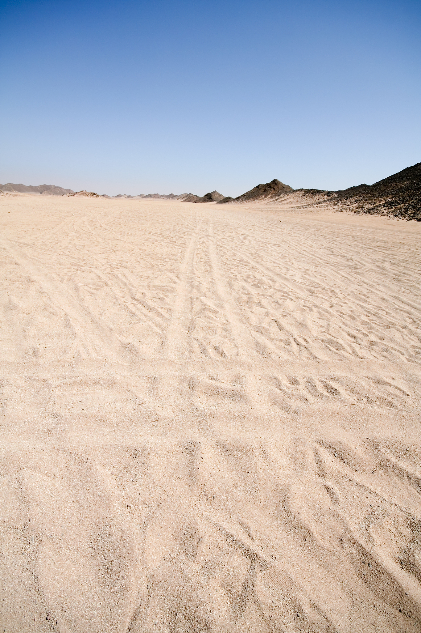track across sand