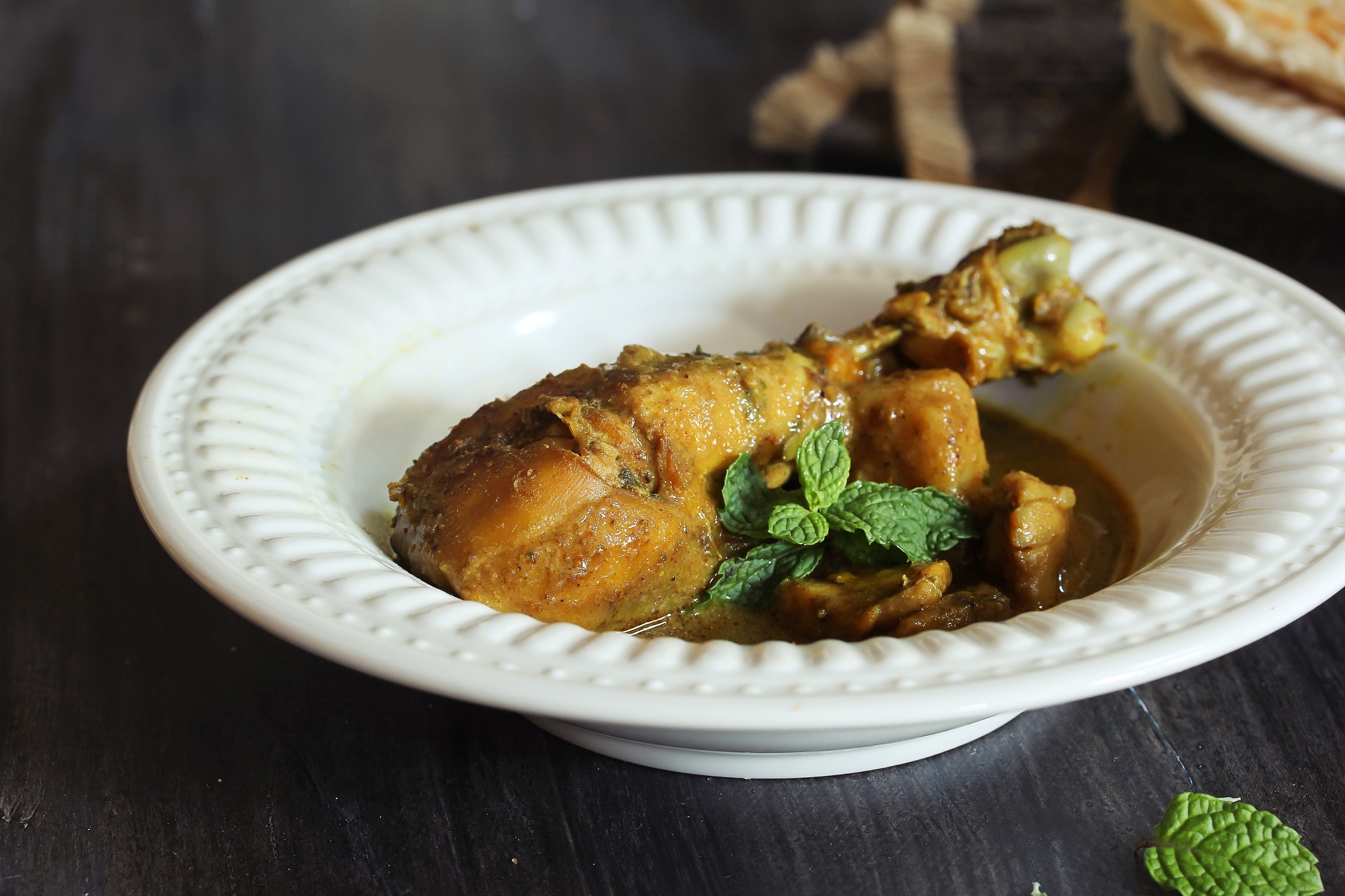 indian chicken curry, selective focus