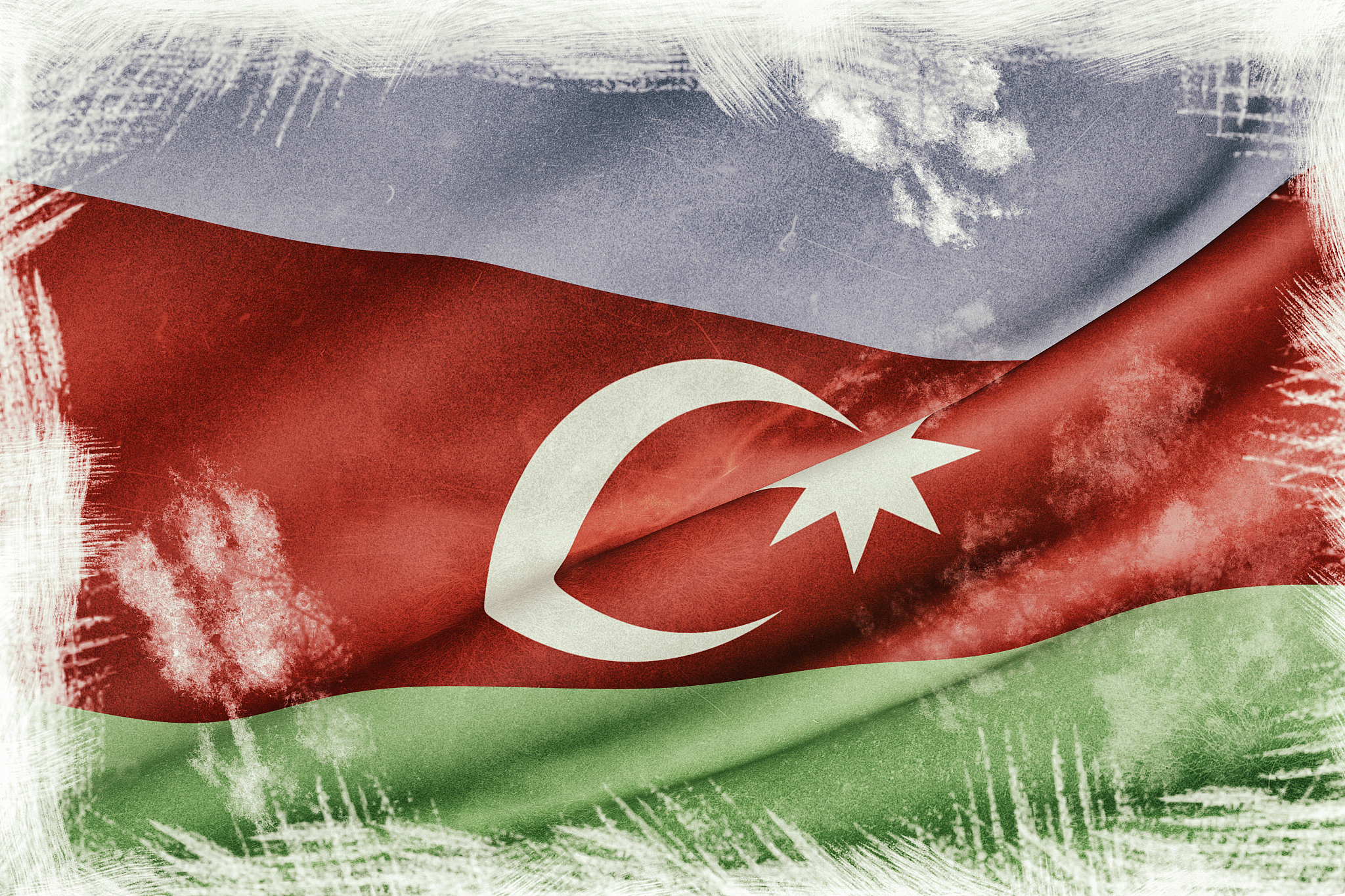 3d rendering of a azerbaijan flag