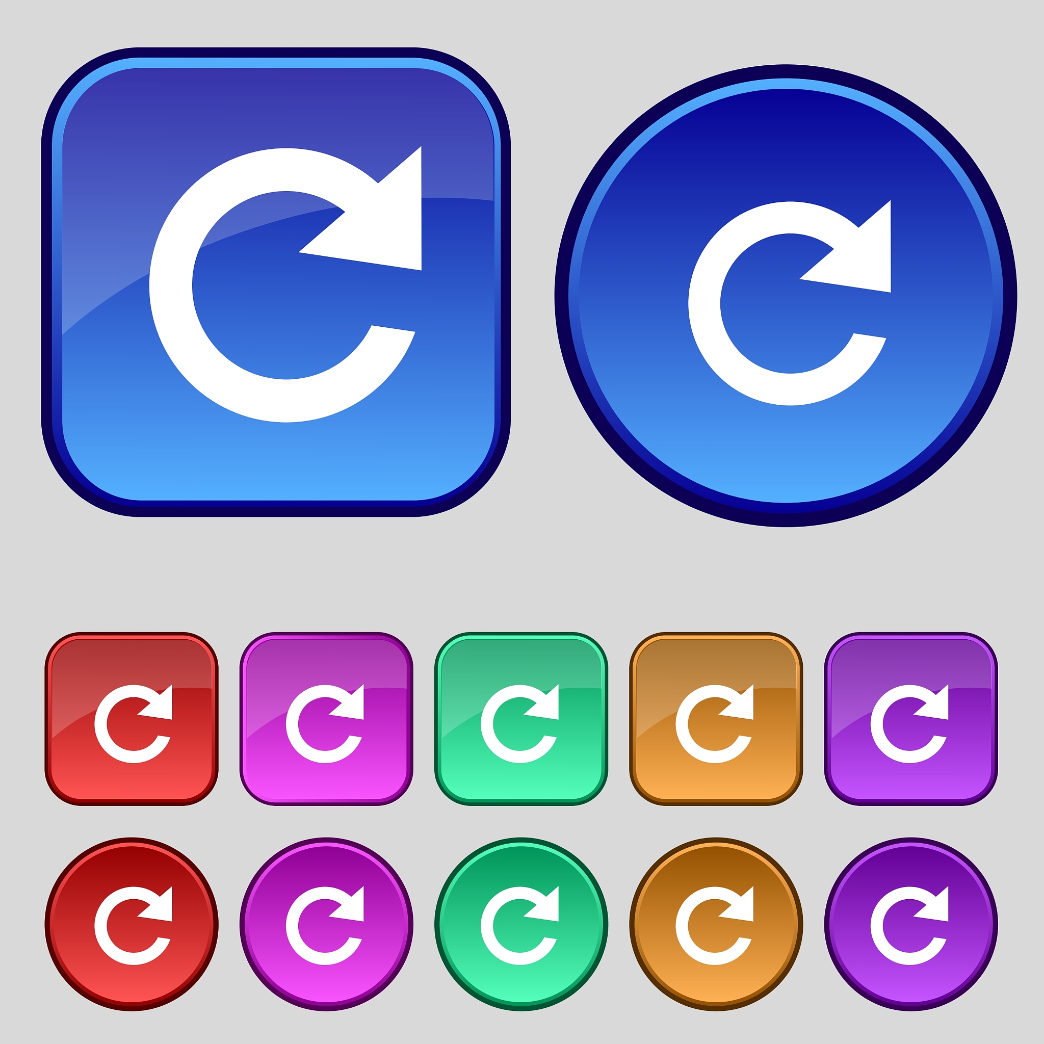 update sign icon full rotation arrow symbol set