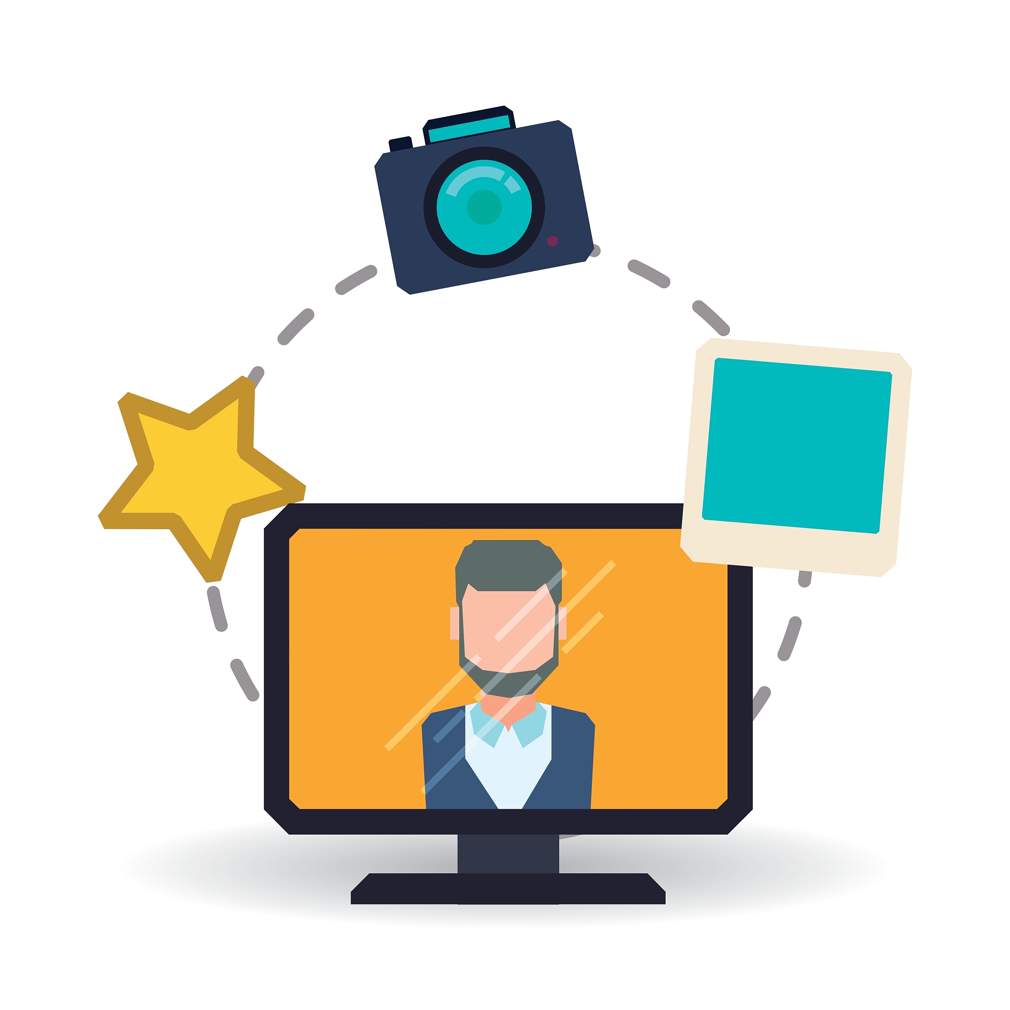 man and social media design