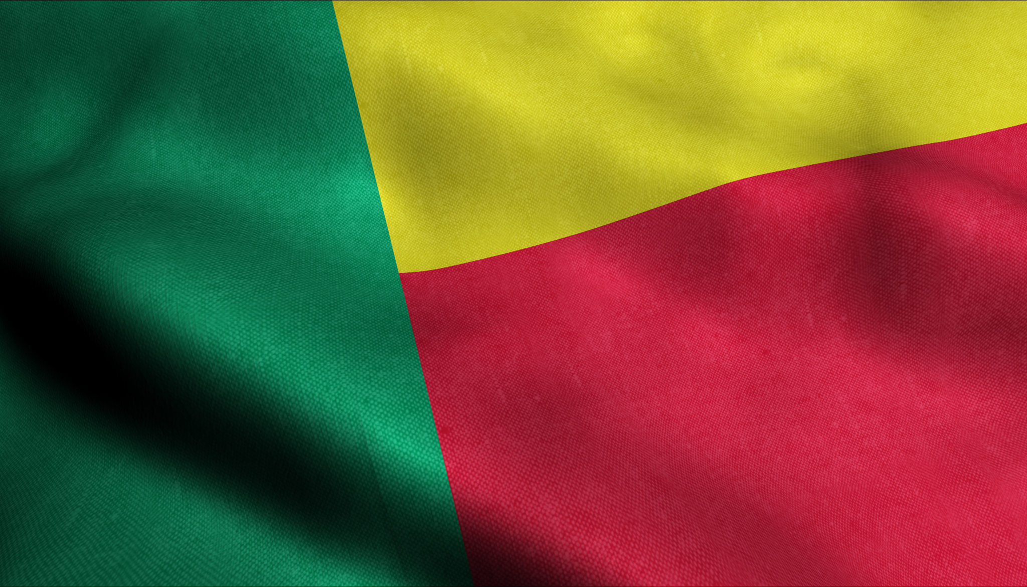 benin waving flag in 3d