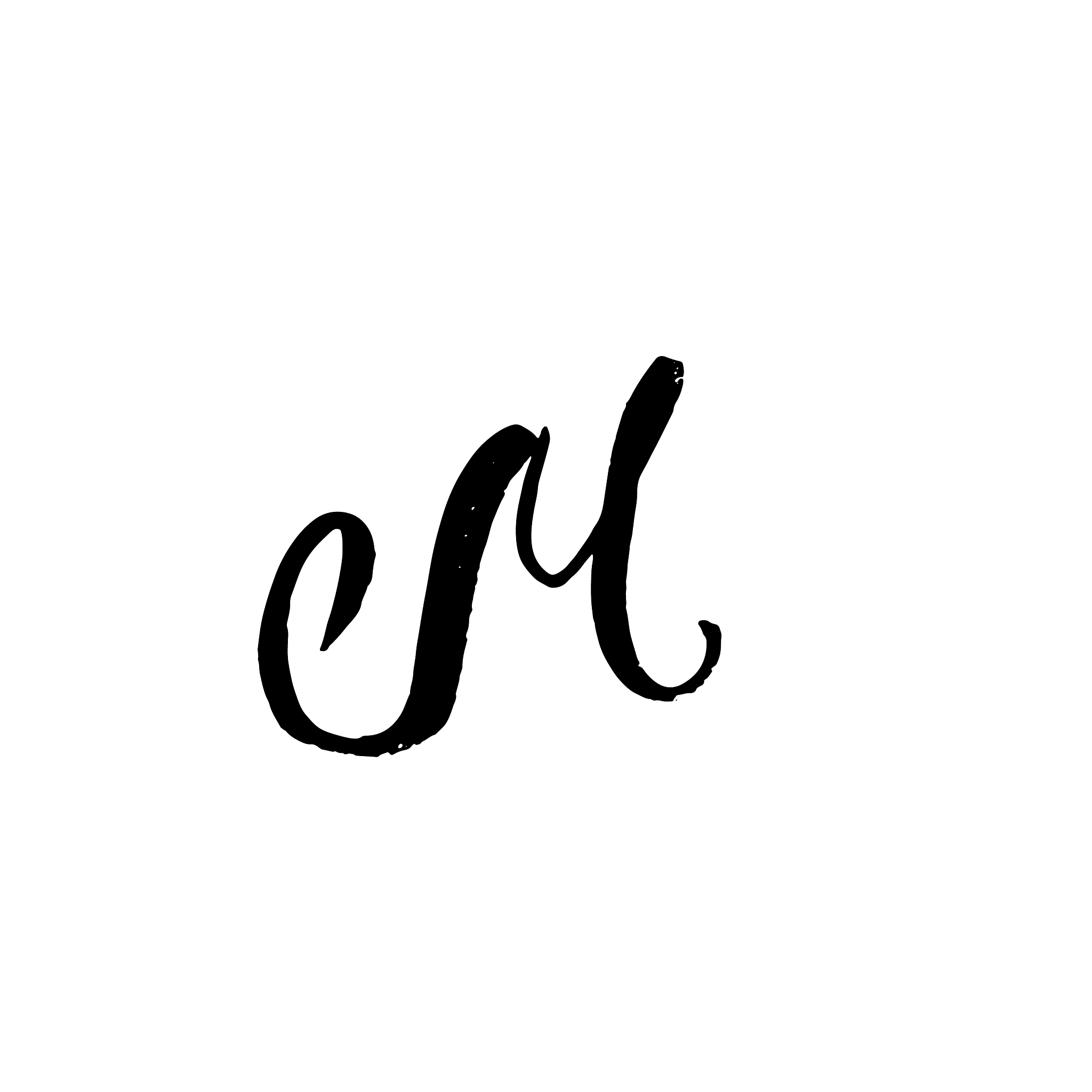 hand painted letter m dry brush modern lettering