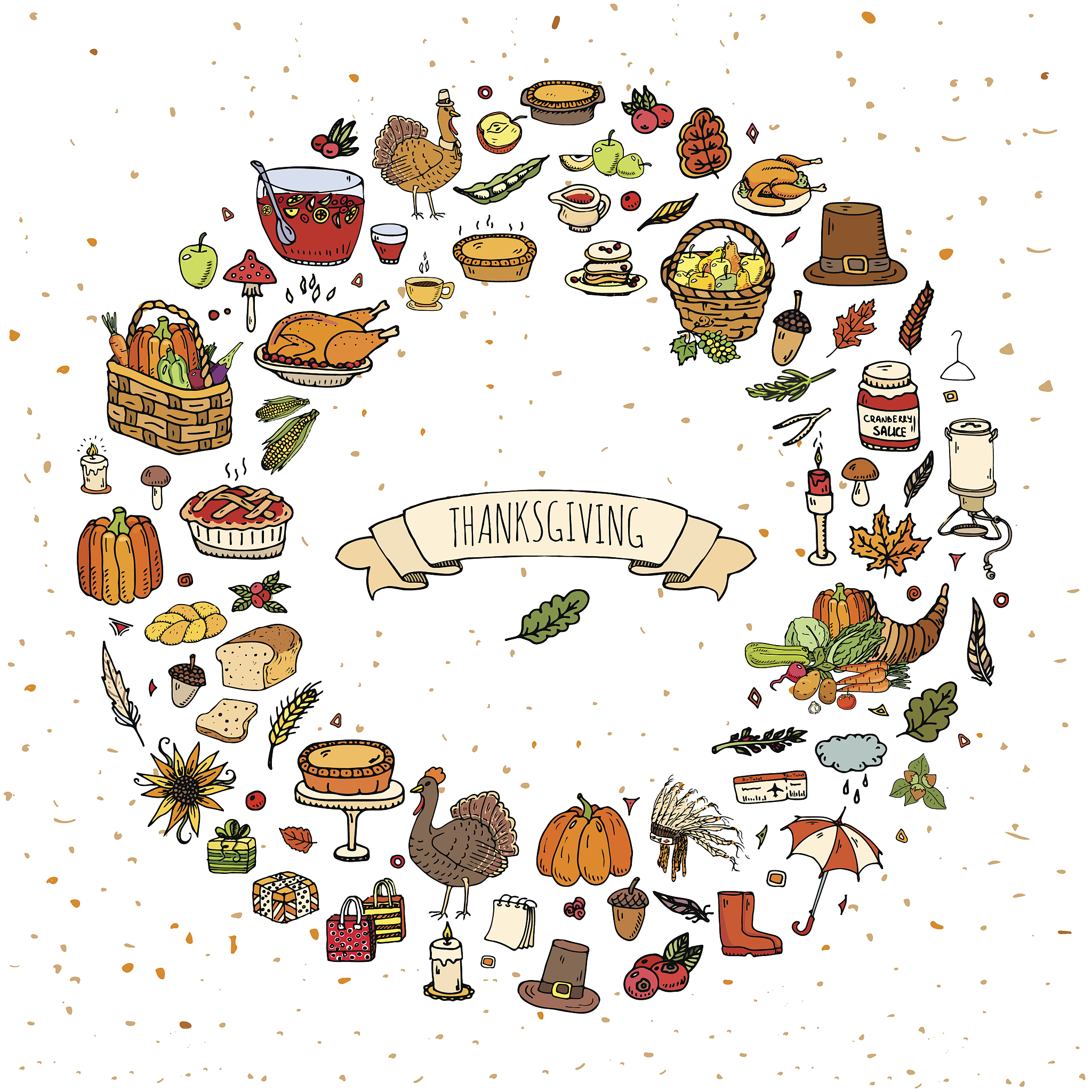 thanksgiving icons set