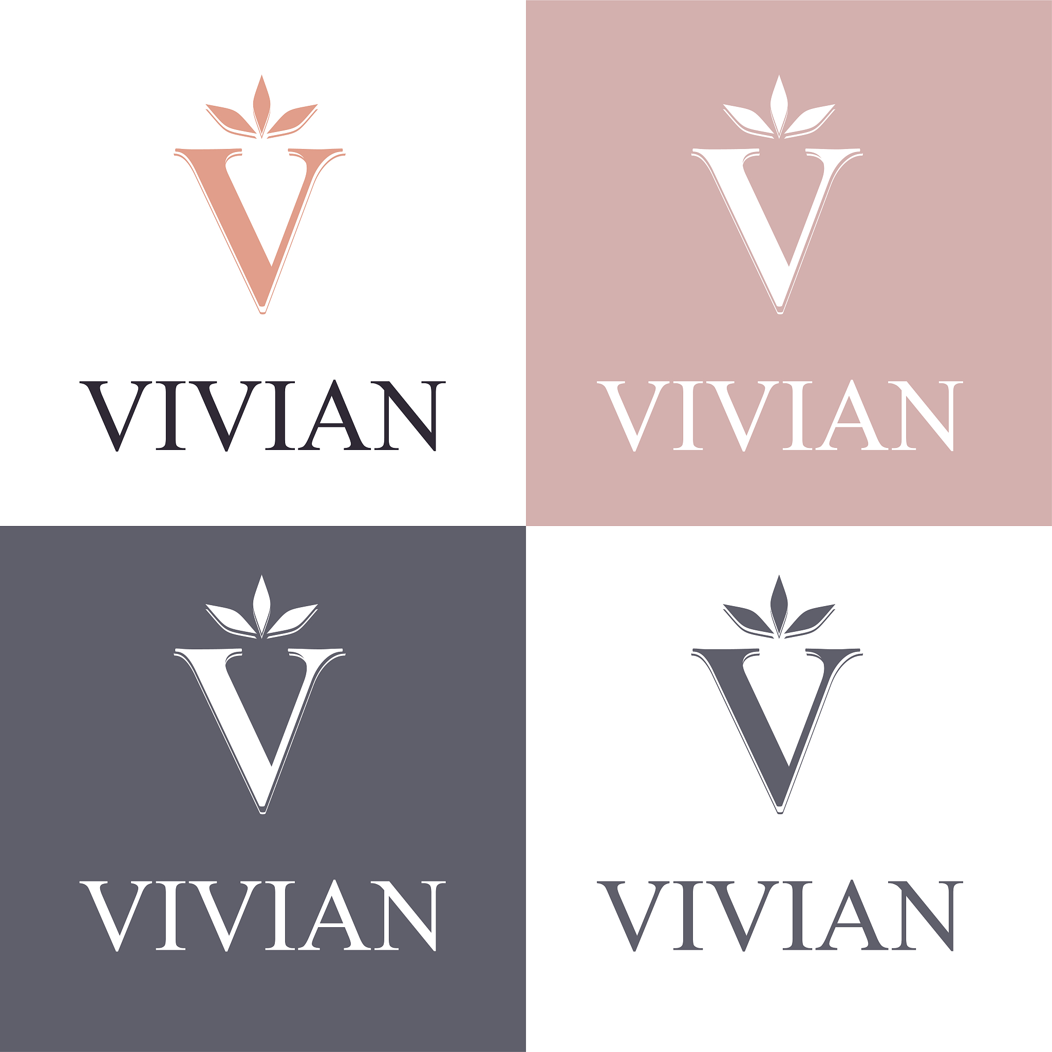 letter v symbol template. monogram, delicate floral design. pers