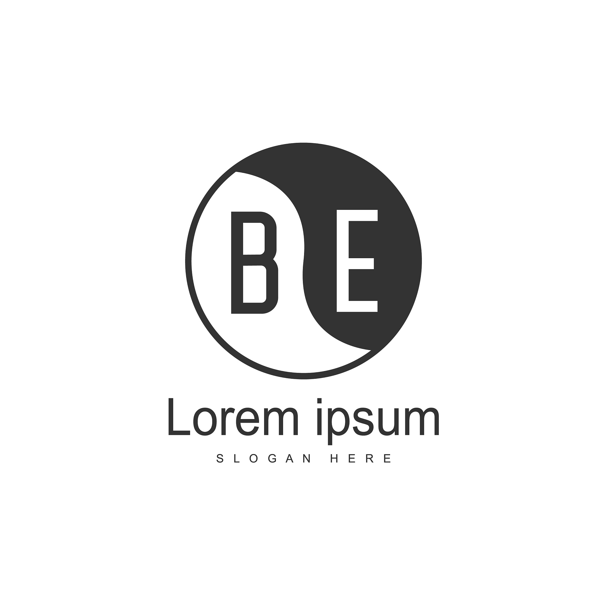 initial be letter logo template design