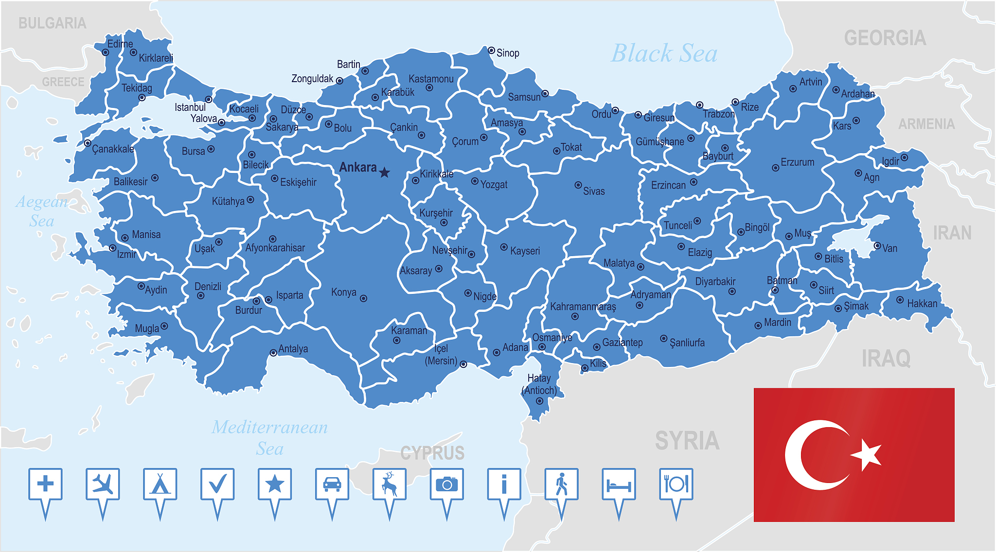 map of turkey