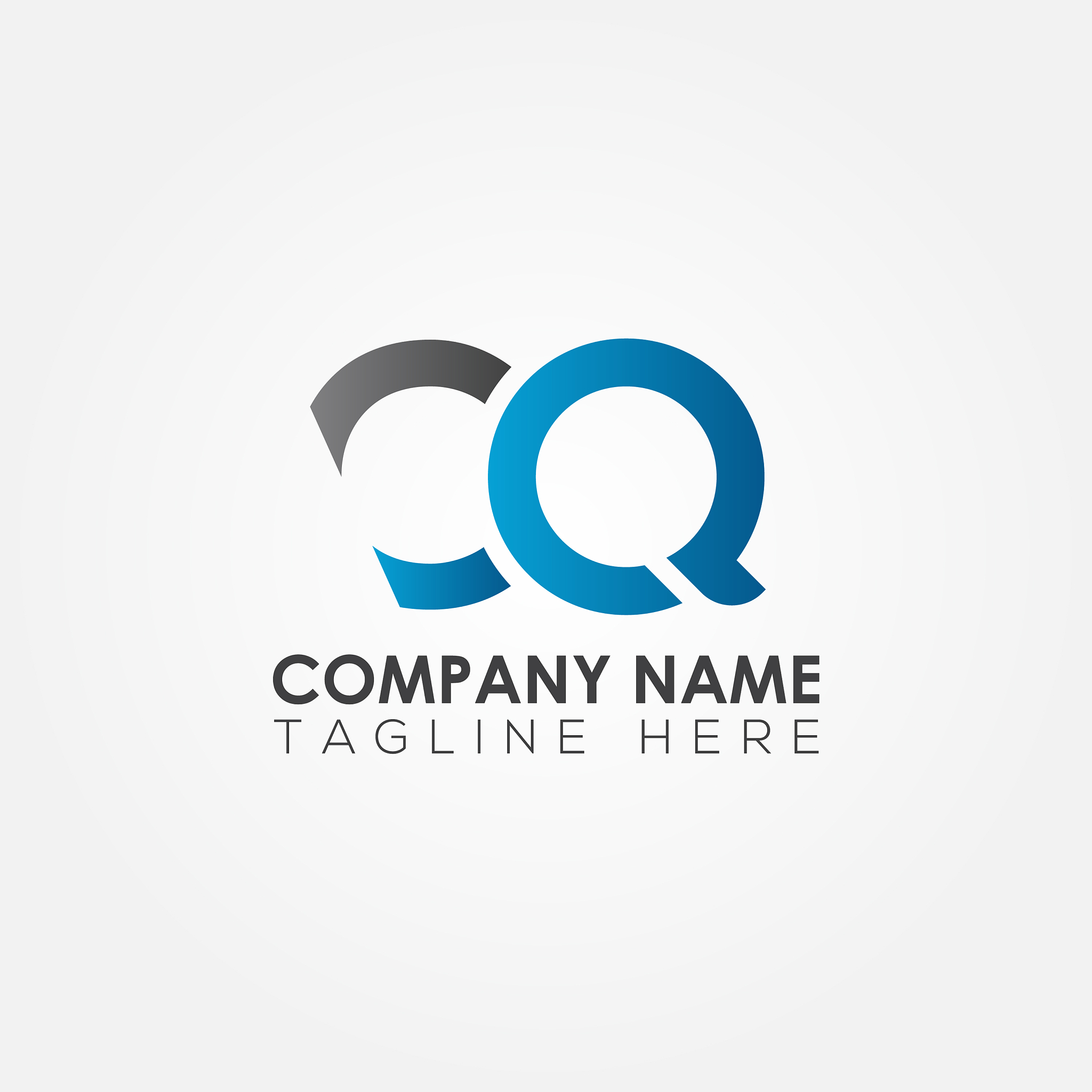 initial cq letter logo with creative modern