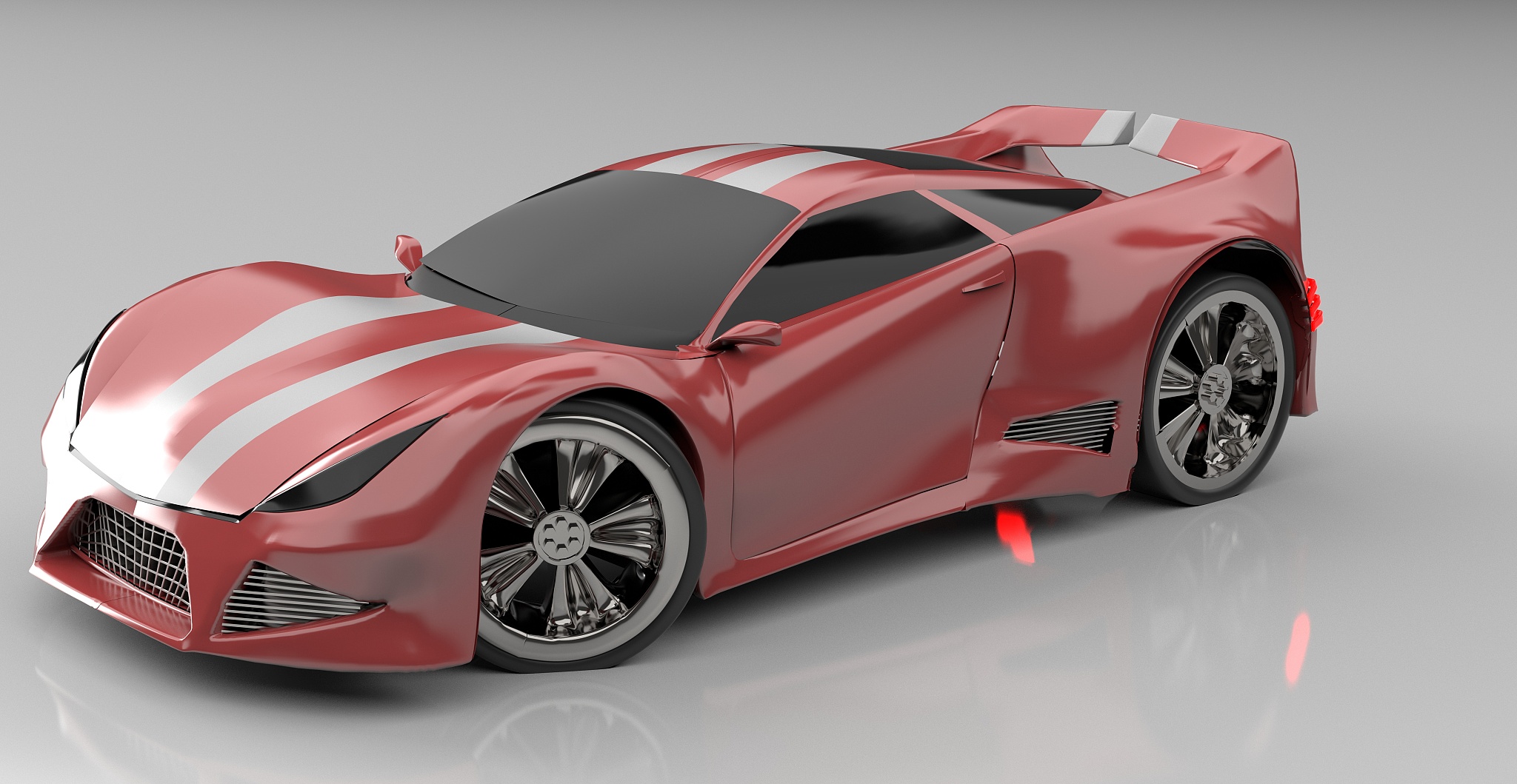 modern red sports car ,3d ,render.