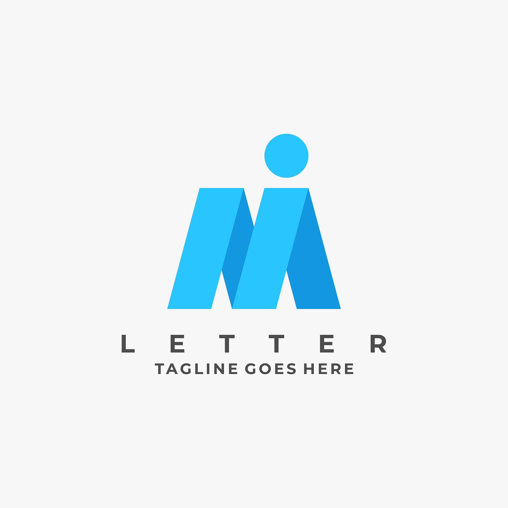 vector illustration abstract letter m and i line art style.