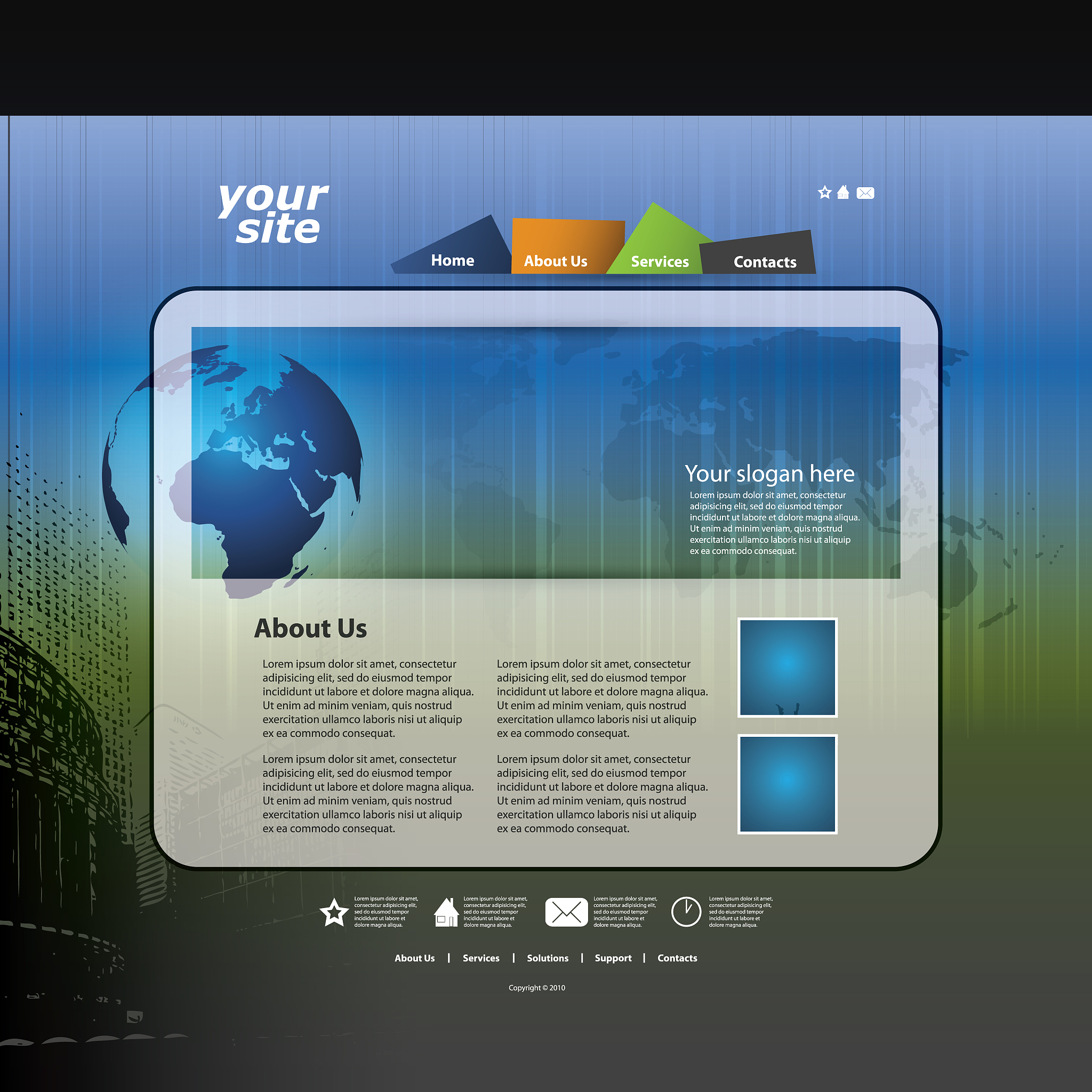 one page business website template