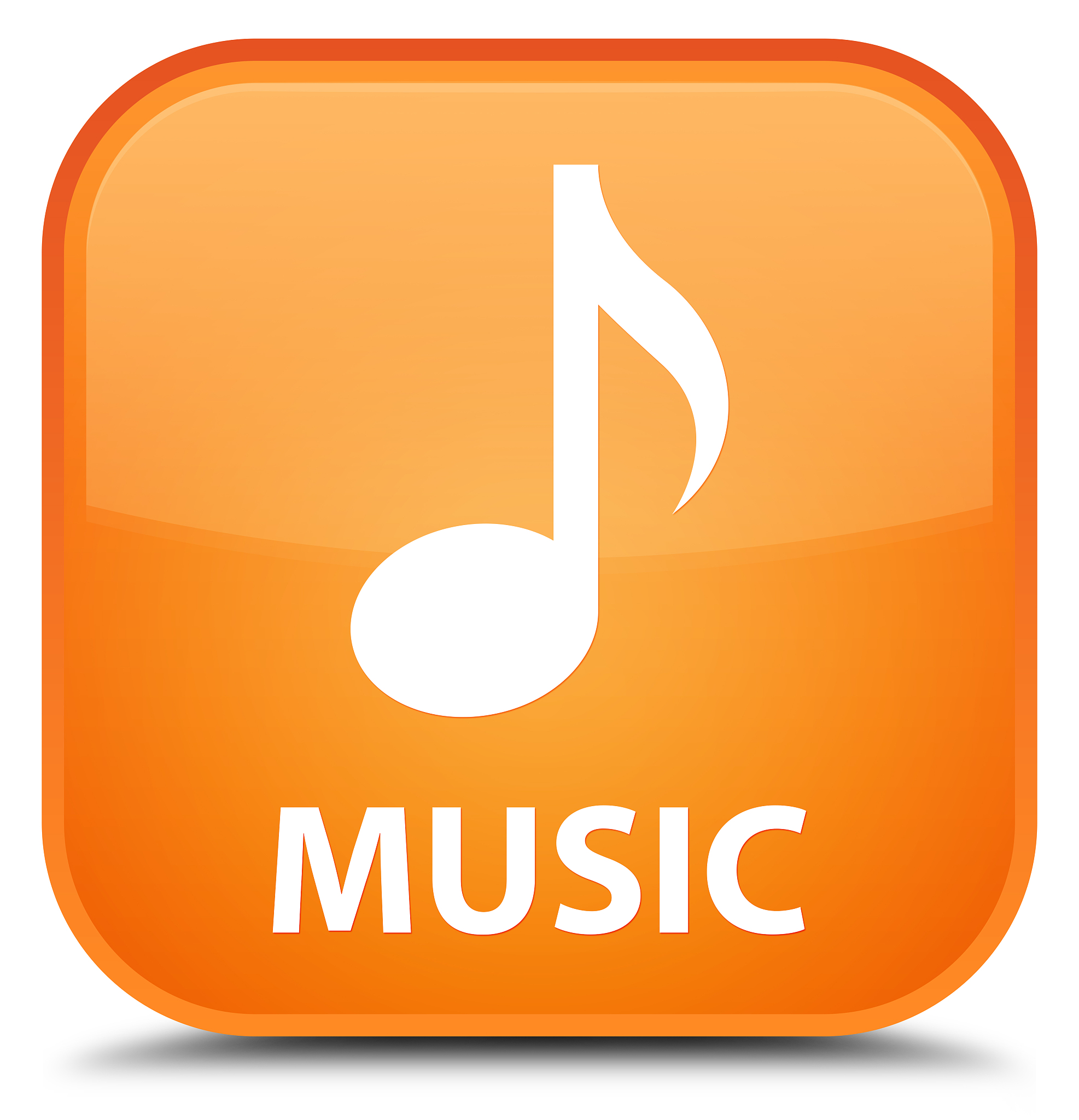music special orange square button